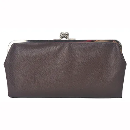 Double Frame Chocolate Brown NGIL Vintage Style Wallet