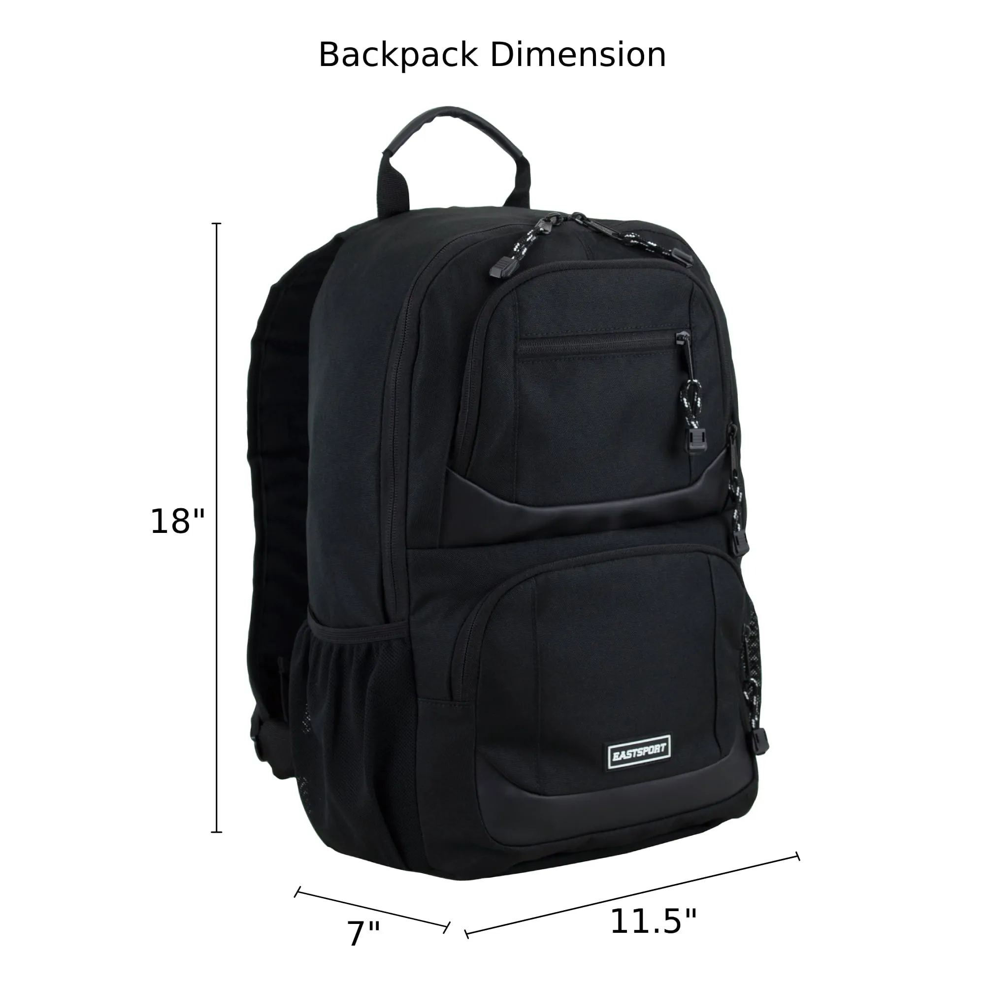 Eastsport Unisex Commuter Tech Backpack, Black - open_box