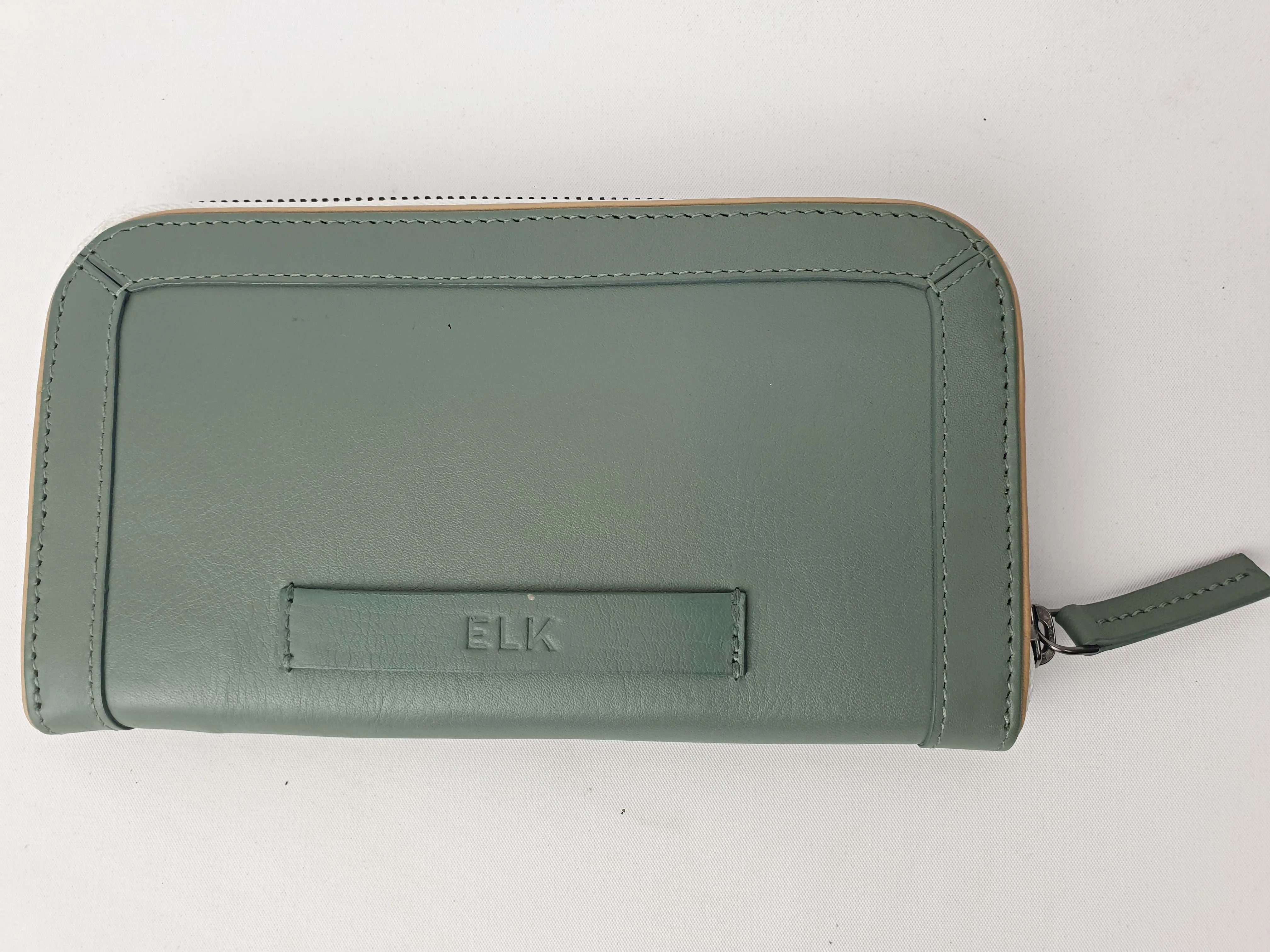 Elk green leather wallet / purse