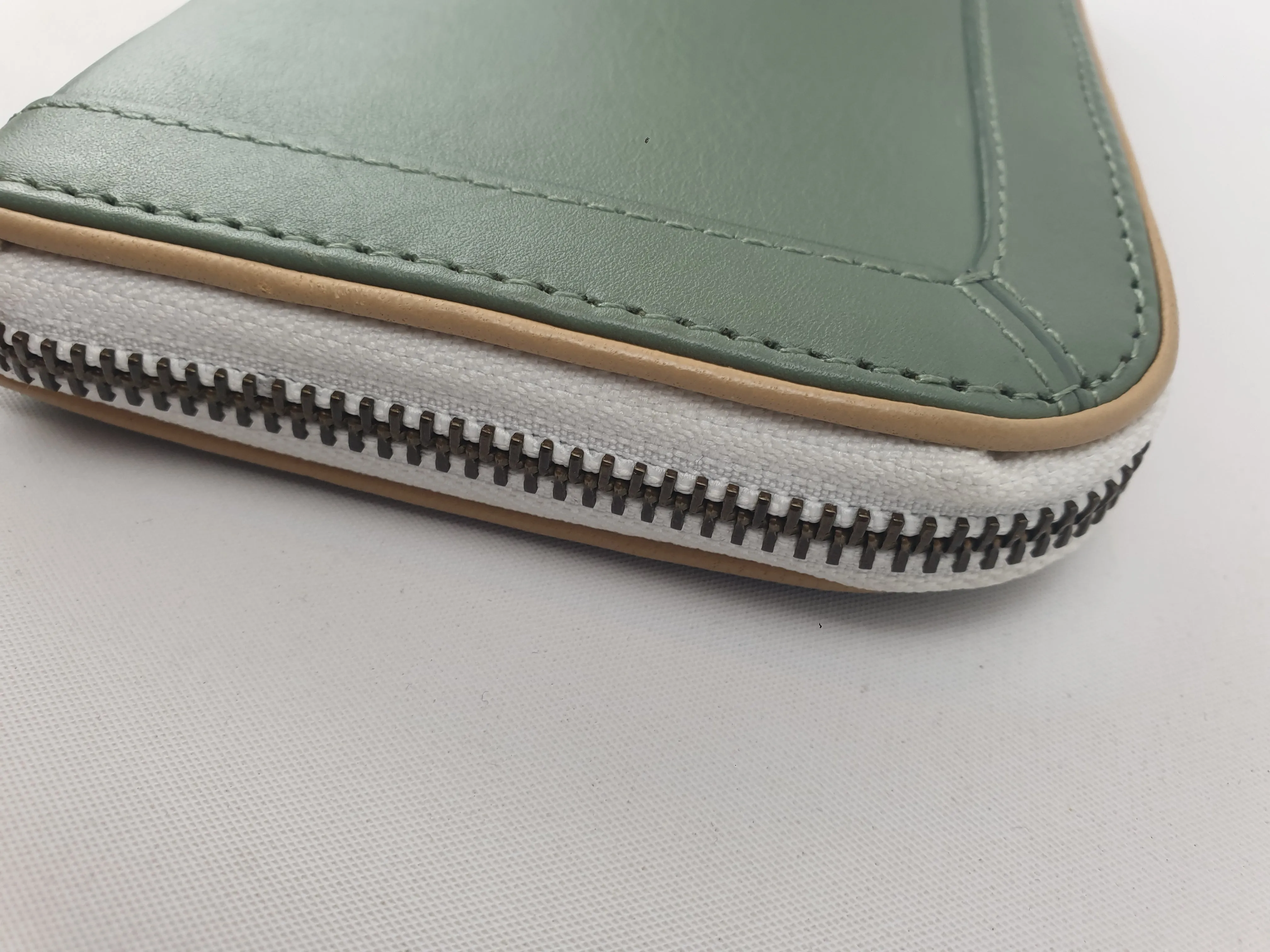 Elk green leather wallet / purse