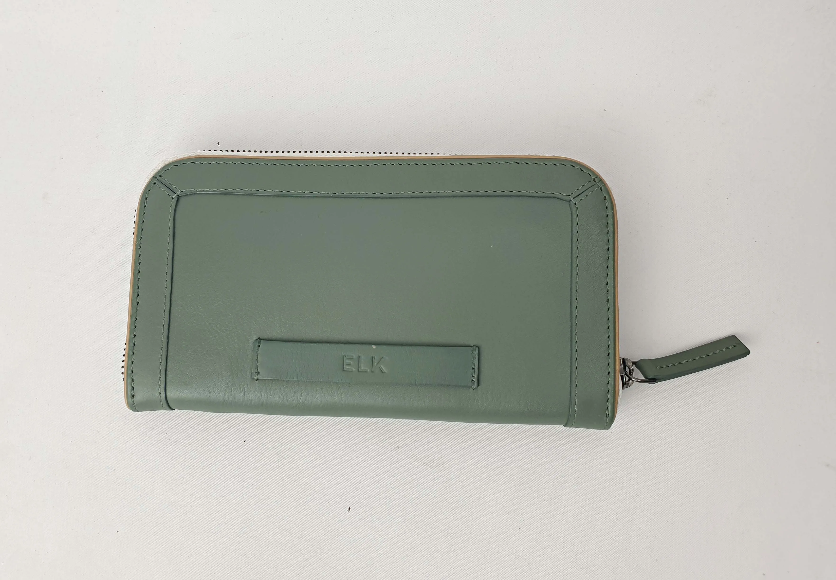 Elk green leather wallet / purse