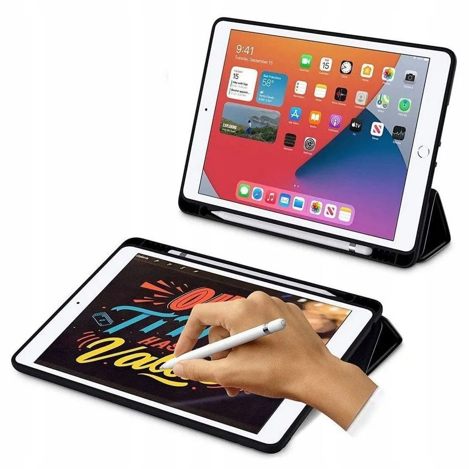 Etui do Apple iPad 8 10.2" z Miejscem na Rysik - Kolor Czarny
