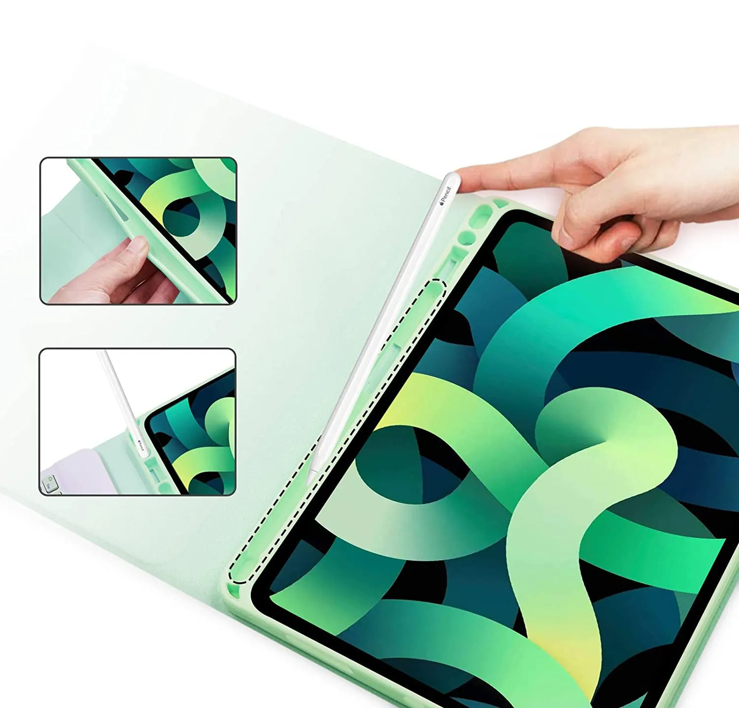 Etui z Klawiaturą Bluetooth - Apple iPad Air 13'' 2024 - Miętowe