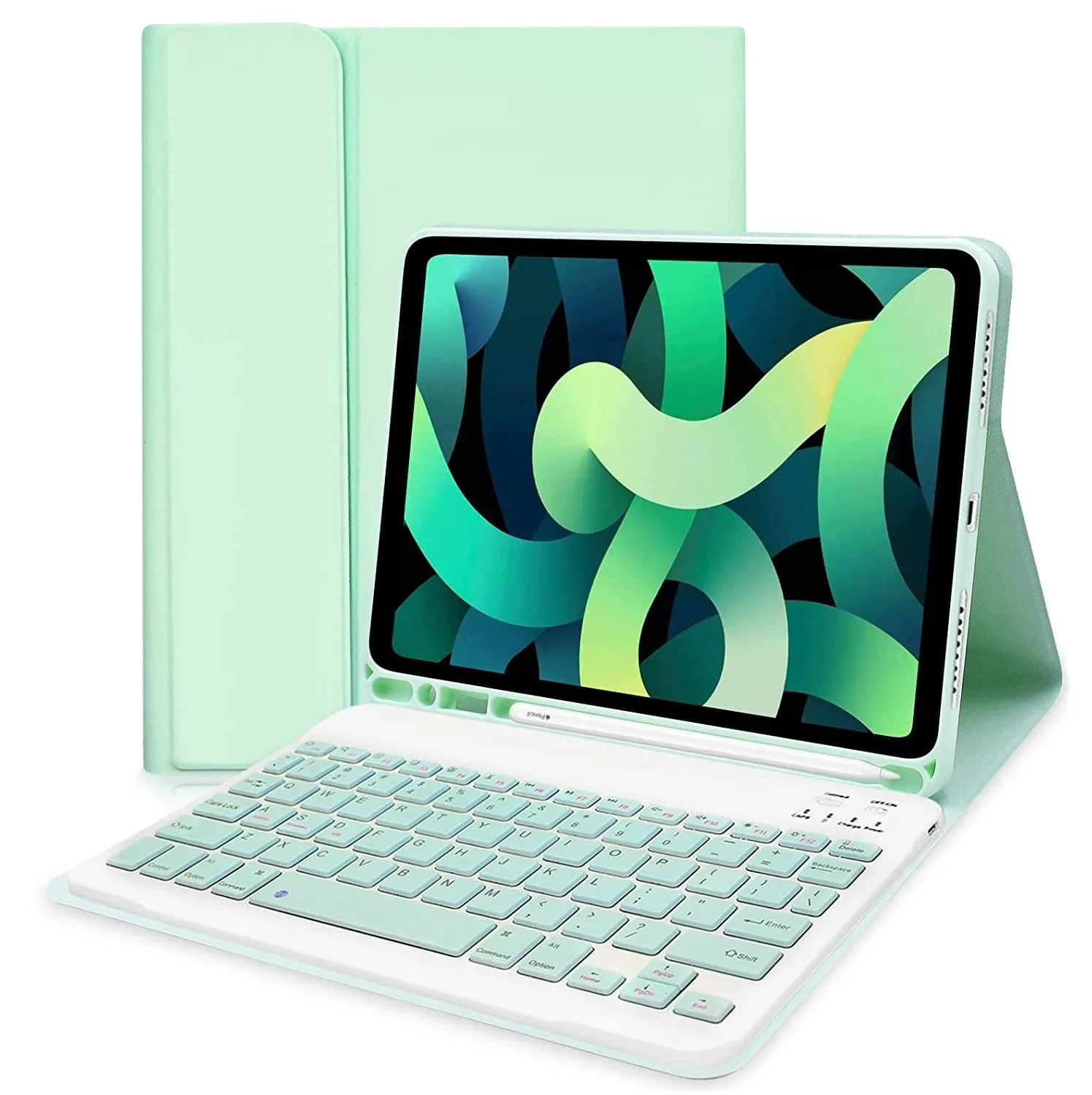 Etui z Klawiaturą Bluetooth do Apple iPad 7 10.2" - Miętowy