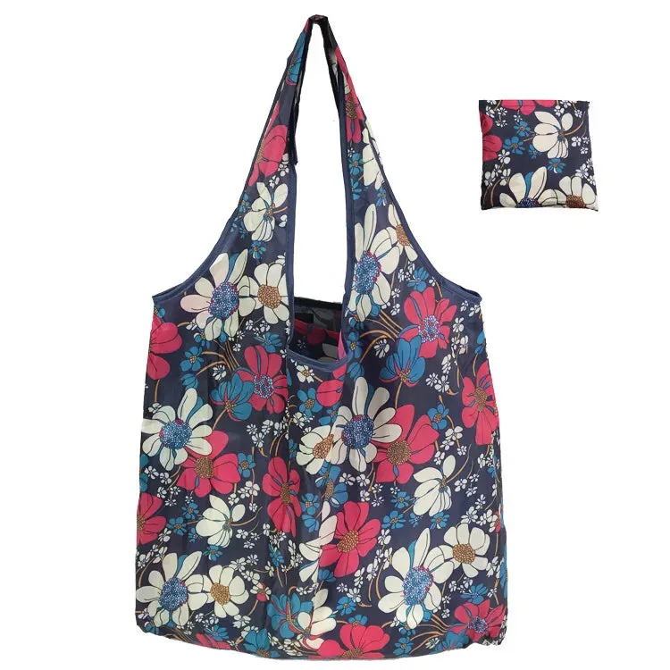 Fashion Print Foldable Eco-Friendly Shopping Bag Tote Folding Pouch Handbags Convenient Large-capacity for Travel Grocery Bag