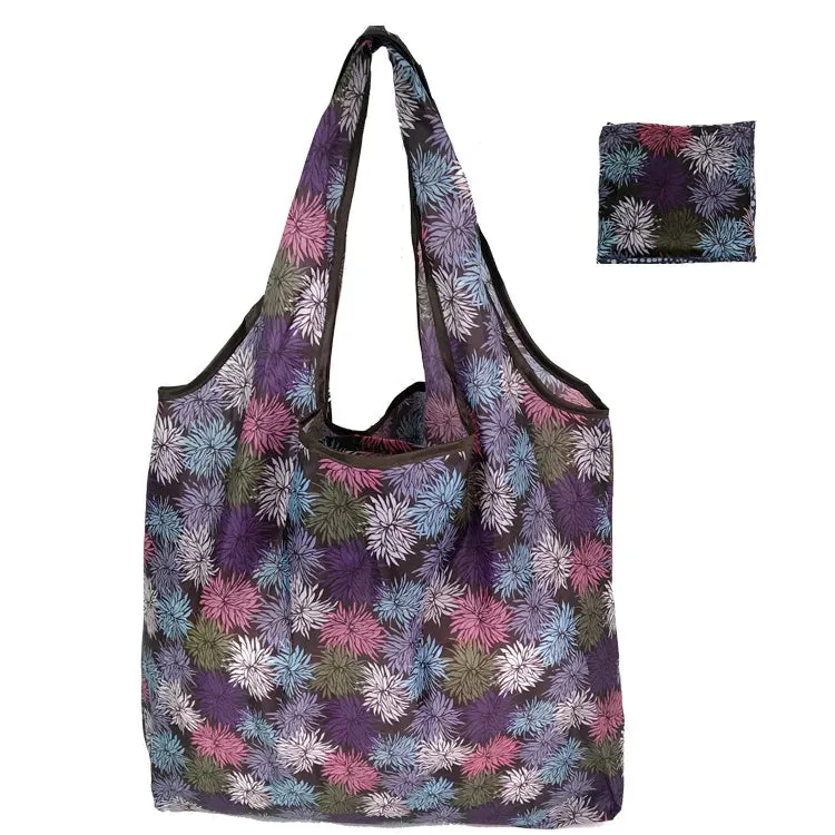 Fashion Print Foldable Eco-Friendly Shopping Bag Tote Folding Pouch Handbags Convenient Large-capacity for Travel Grocery Bag