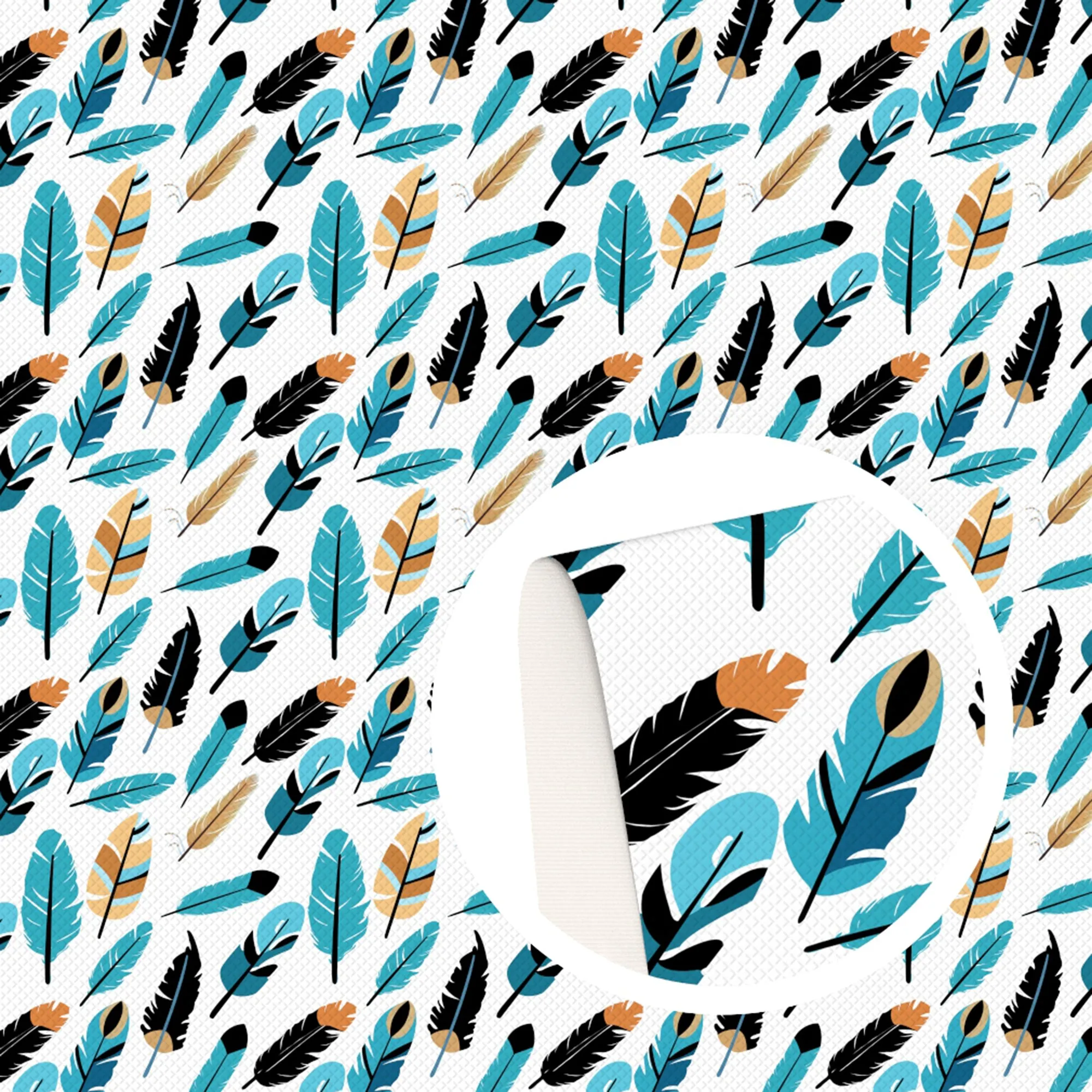 Feather Theme Printed Fabric