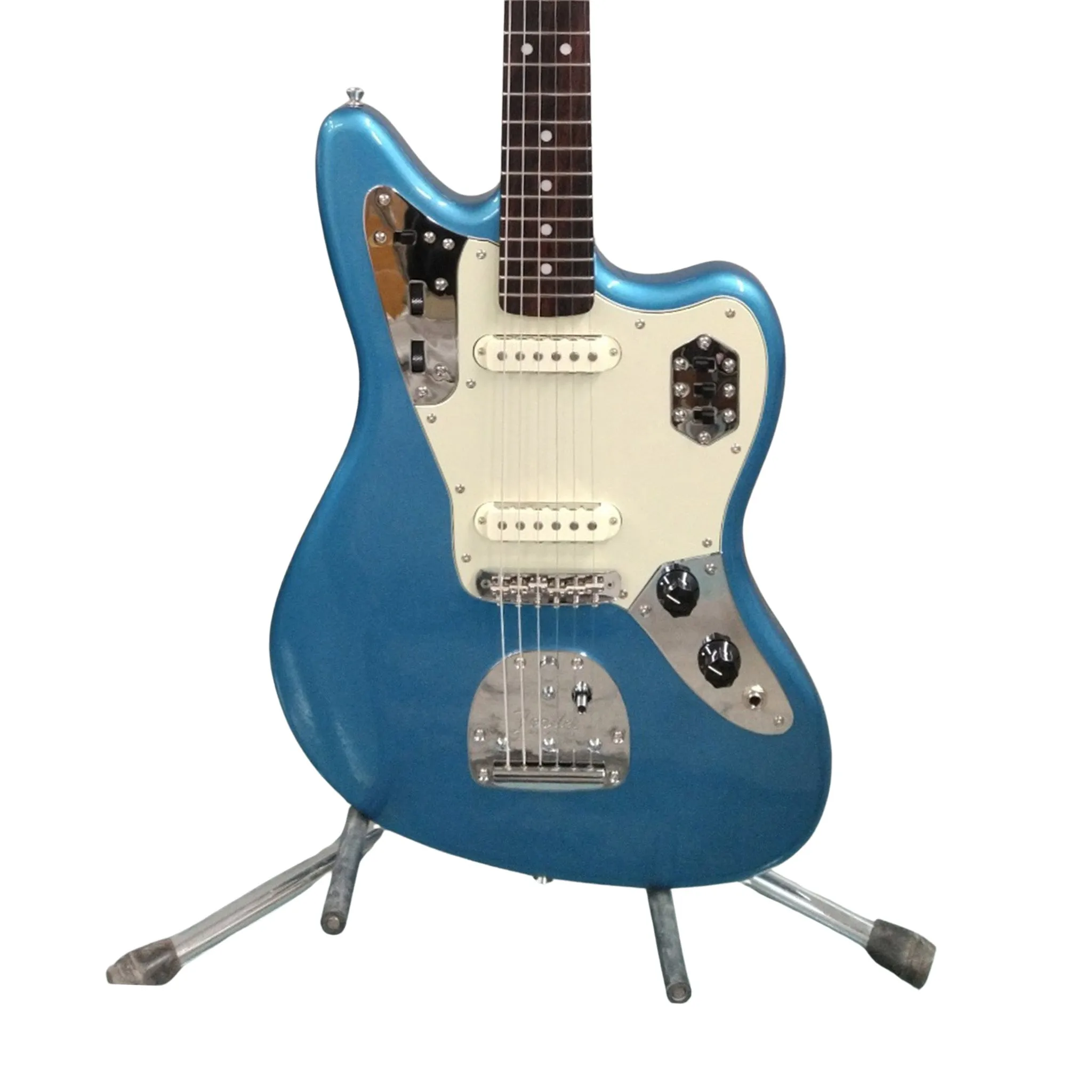 Fender FSR MIJ Traditional 60s Jaguar Electric Guitar, RW FB, Lake Placid Blue