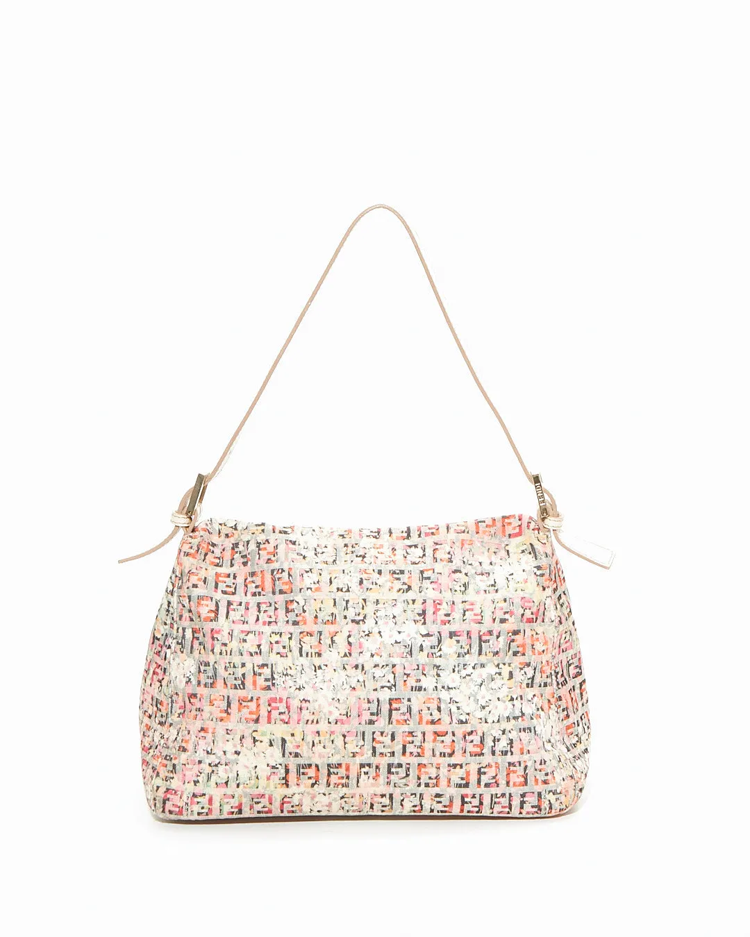 Fendi Floral Multi Color Zucchino Canvas Mama Forever Shoulder Bag