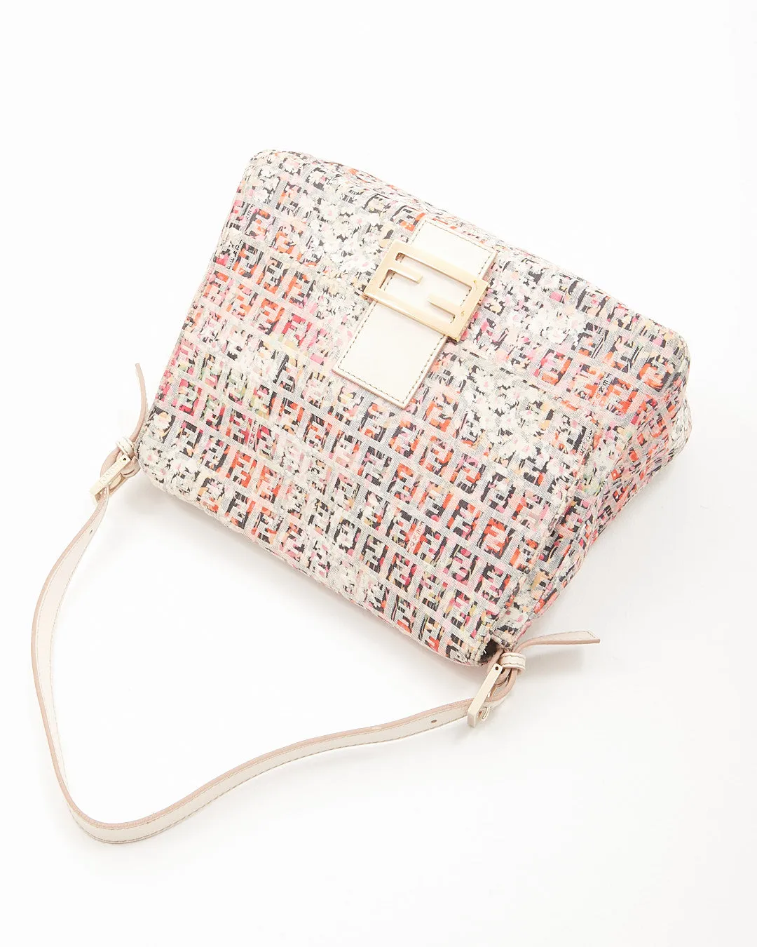 Fendi Floral Multi Color Zucchino Canvas Mama Forever Shoulder Bag