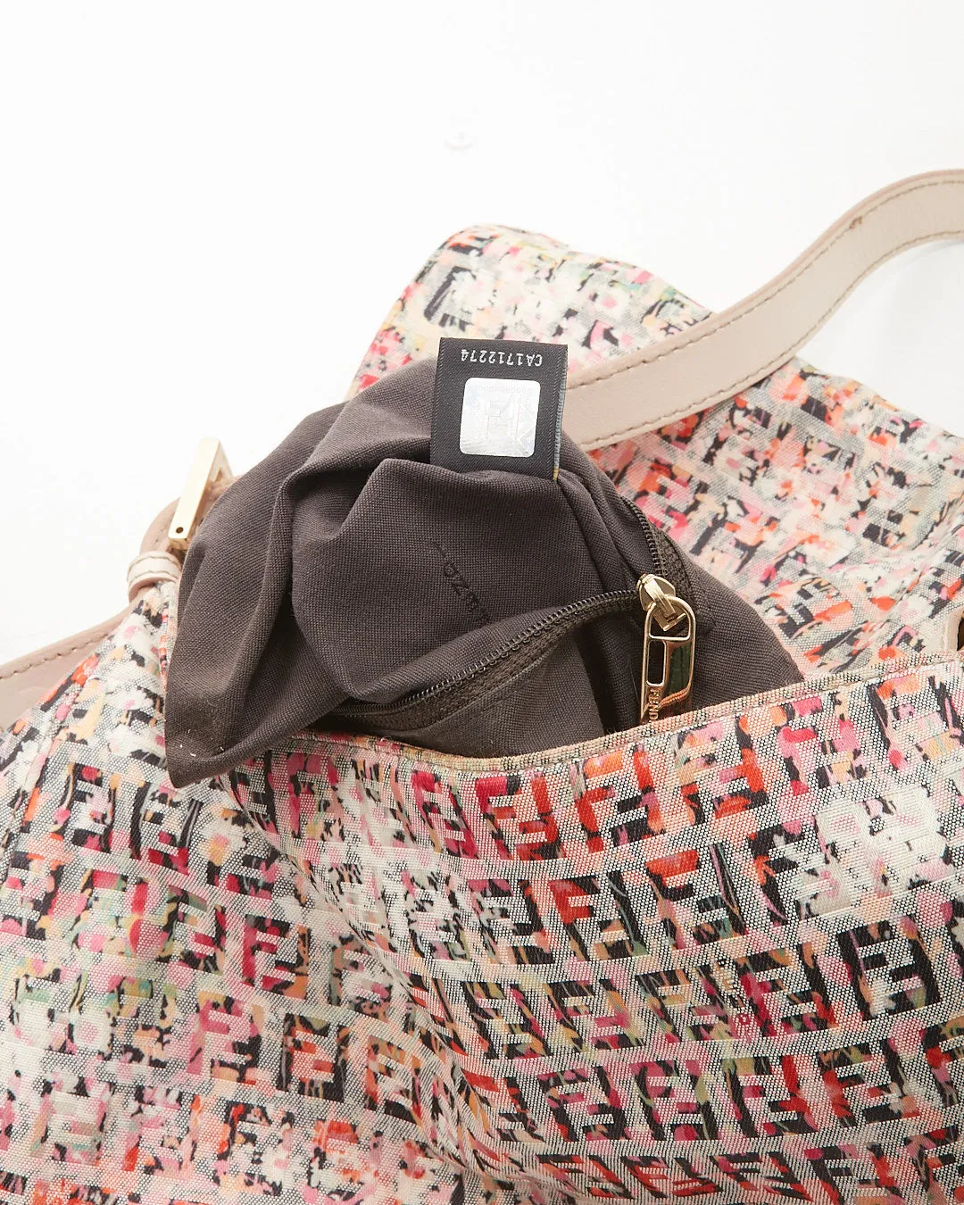 Fendi Floral Multi Color Zucchino Canvas Mama Forever Shoulder Bag