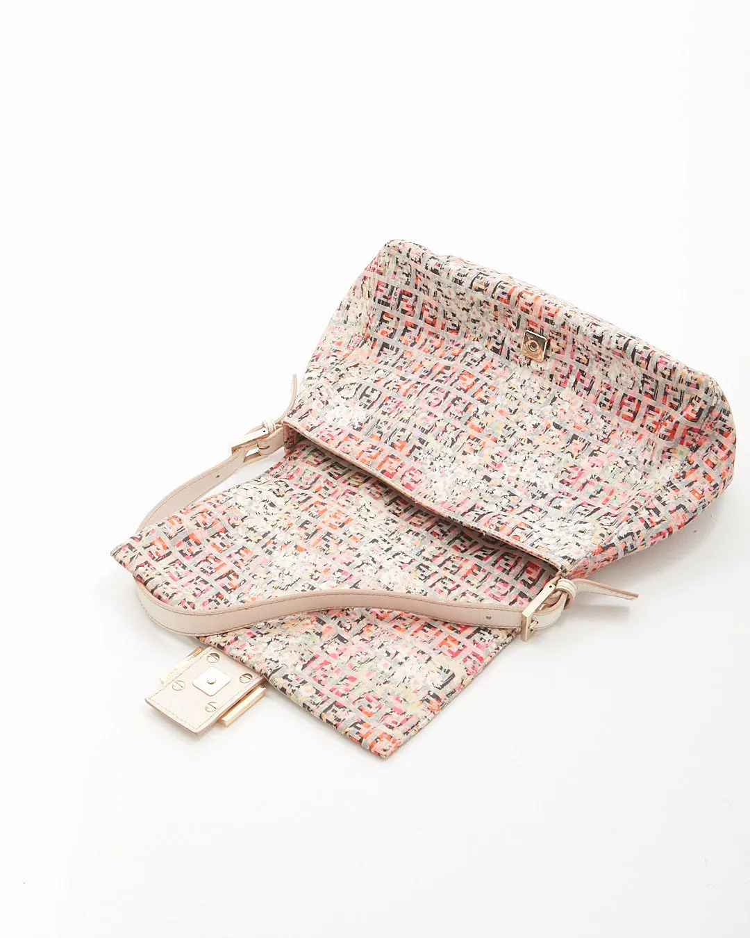 Fendi Floral Multi Color Zucchino Canvas Mama Forever Shoulder Bag