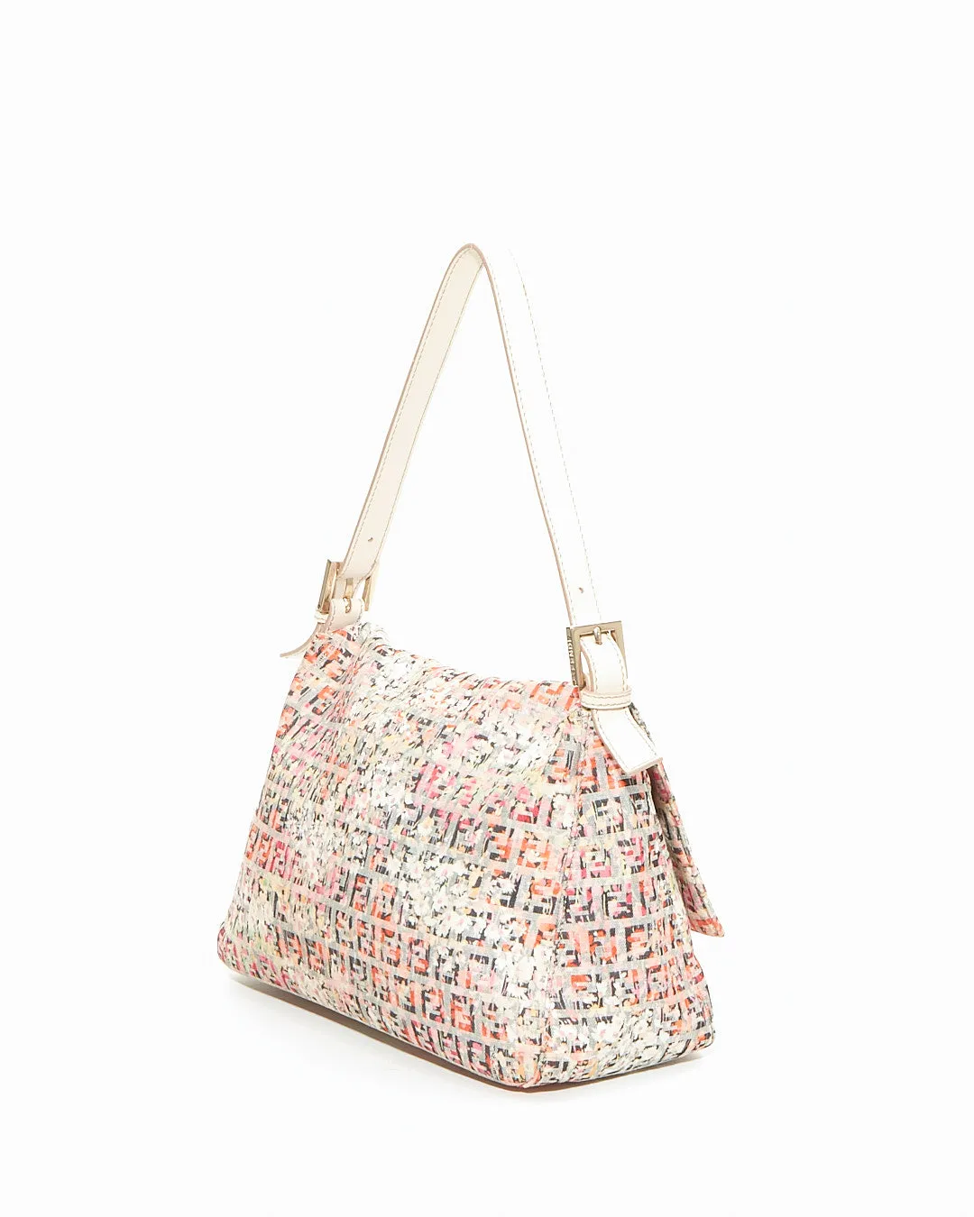 Fendi Floral Multi Color Zucchino Canvas Mama Forever Shoulder Bag