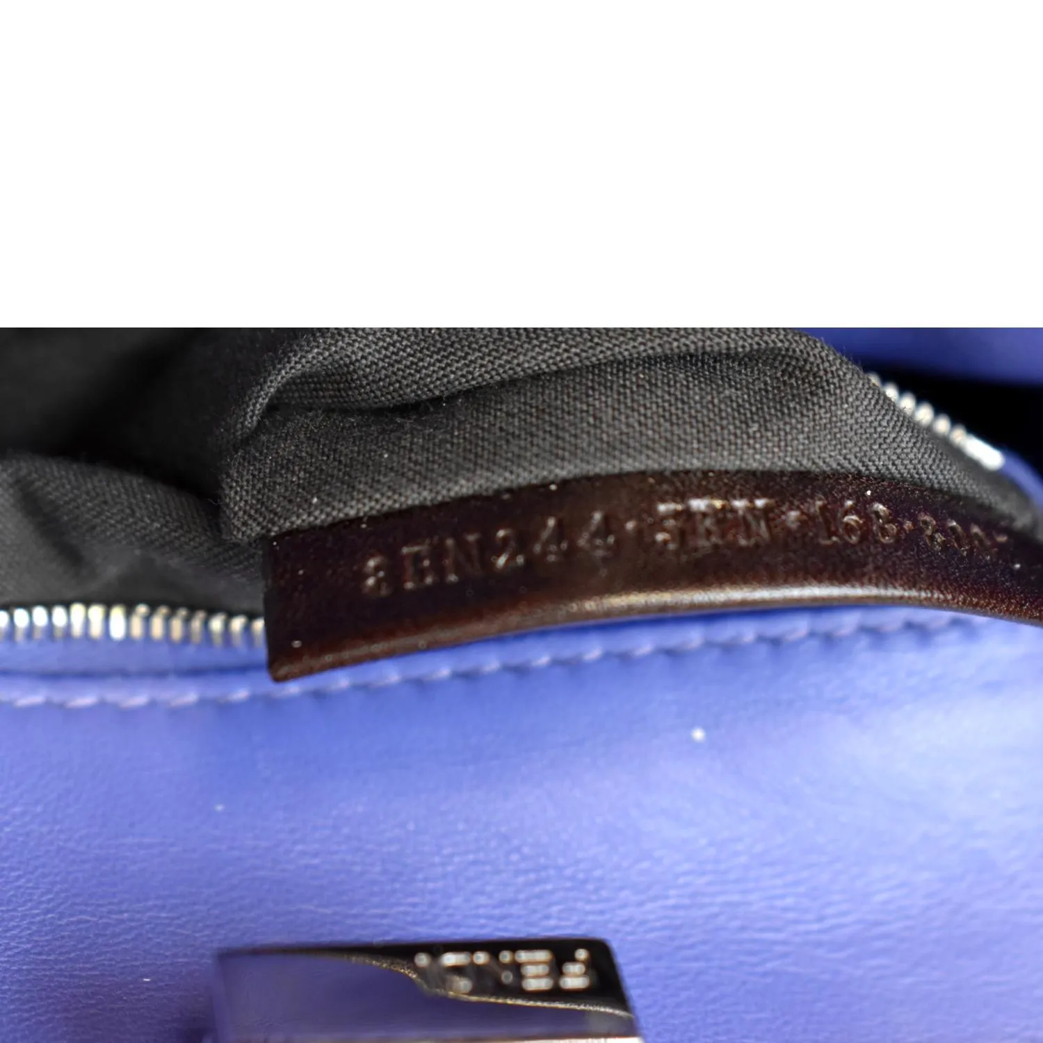 FENDI Peekaboo Mini Python Leather Shoulder Bag Brown