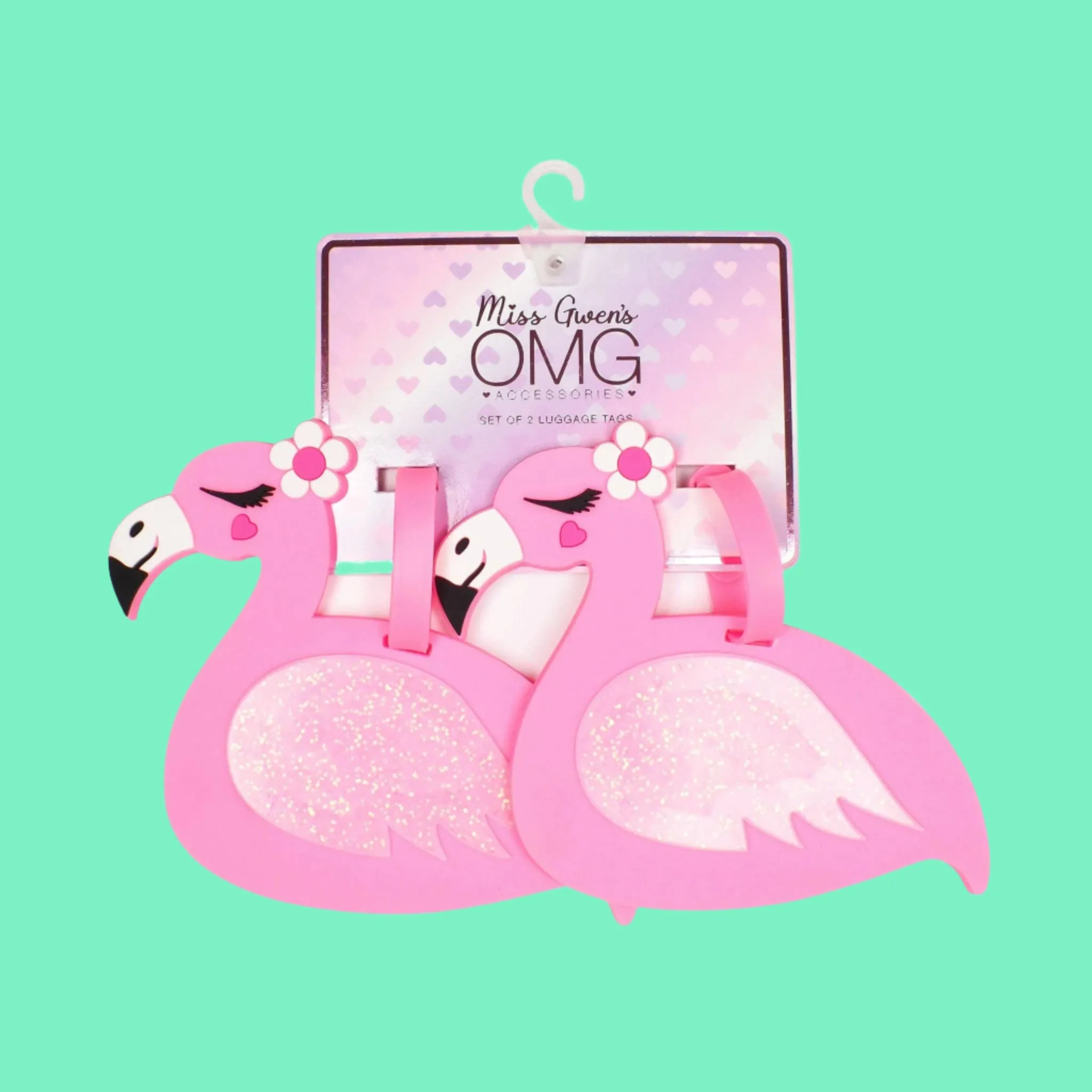 Flamingo Luggage Tag Set of 2