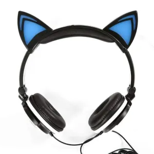 Foldable Flashing Glowing Cat Ear Headphones