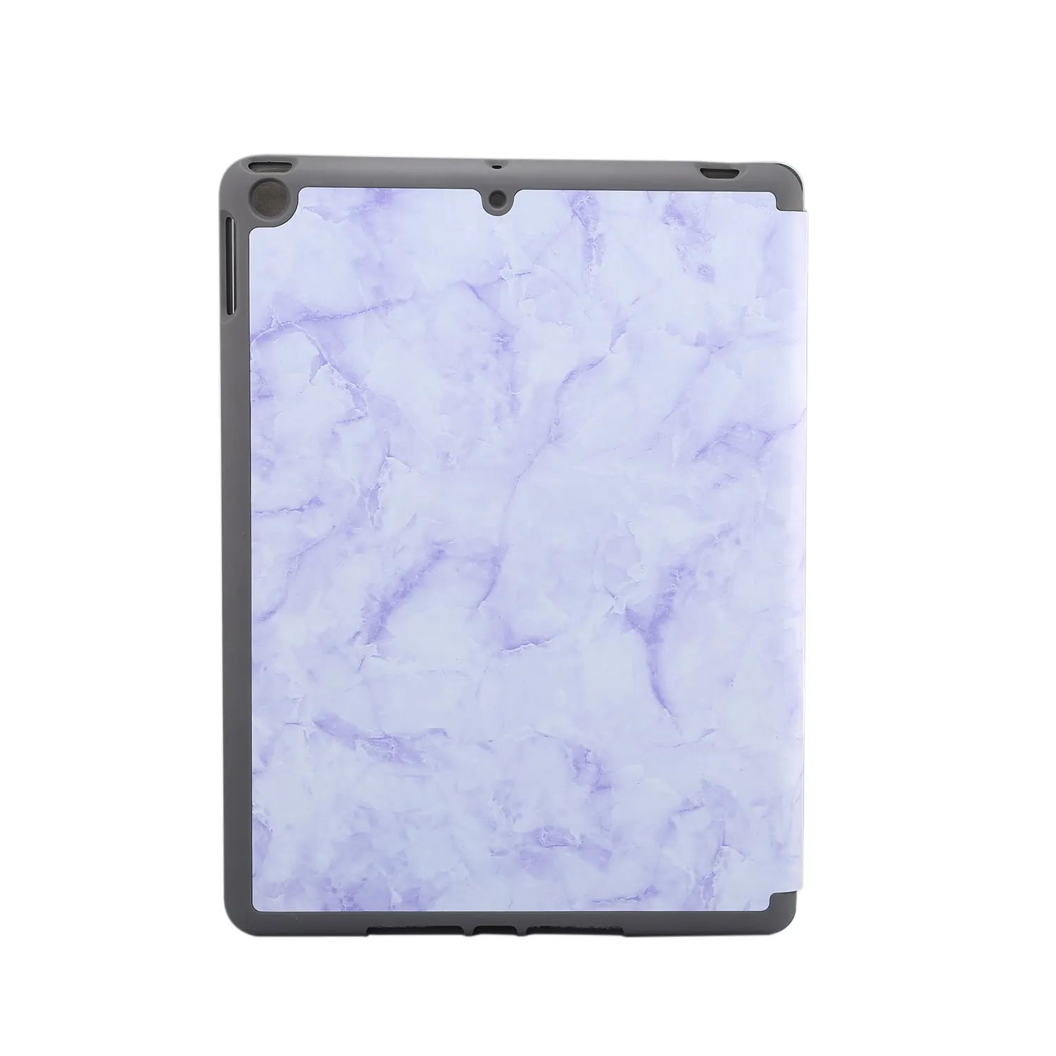 For iPad Pro 10.2 2019 Tablet Cover Marbling Pattern PU Leather Pen Loops Anti-fall Anti-scrach Anti-slip Protect Shell Tri-fold Tablet Case blue