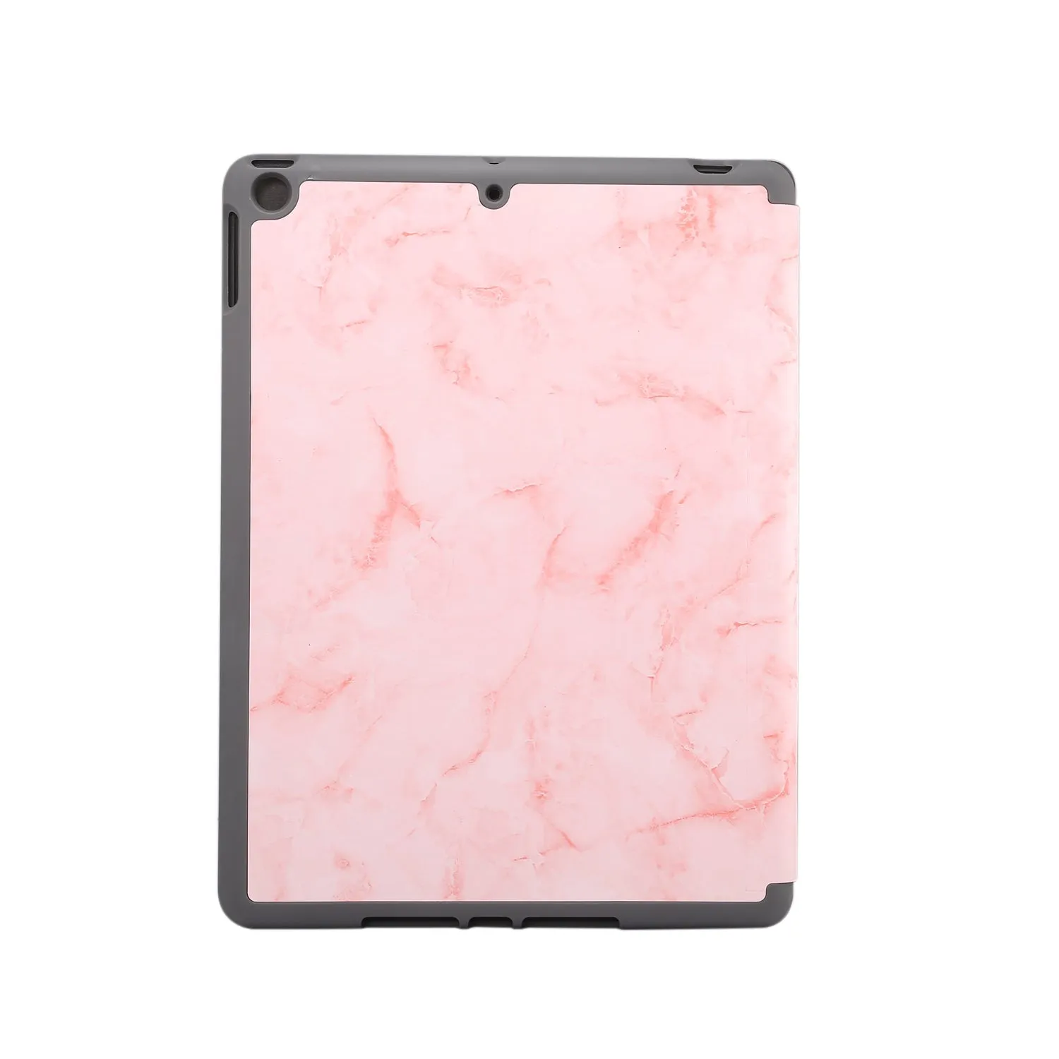 For iPad Pro 10.2 2019 Tablet Cover Marbling Pattern PU Leather Pen Loops Anti-fall Anti-scrach Anti-slip Protect Shell Tri-fold Tablet Case blue