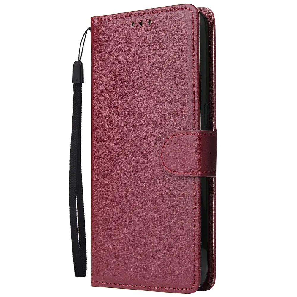 For OPPO Realme 5 Rro Cellphone Cover Buckle Closure Cards Holder Wallet Design Stand Function PU Leather Smart Shell Overall Protection  brown