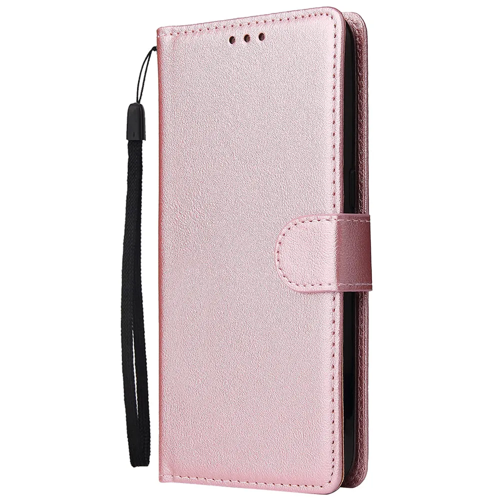 For OPPO Realme 5 Rro Cellphone Cover Buckle Closure Cards Holder Wallet Design Stand Function PU Leather Smart Shell Overall Protection  brown