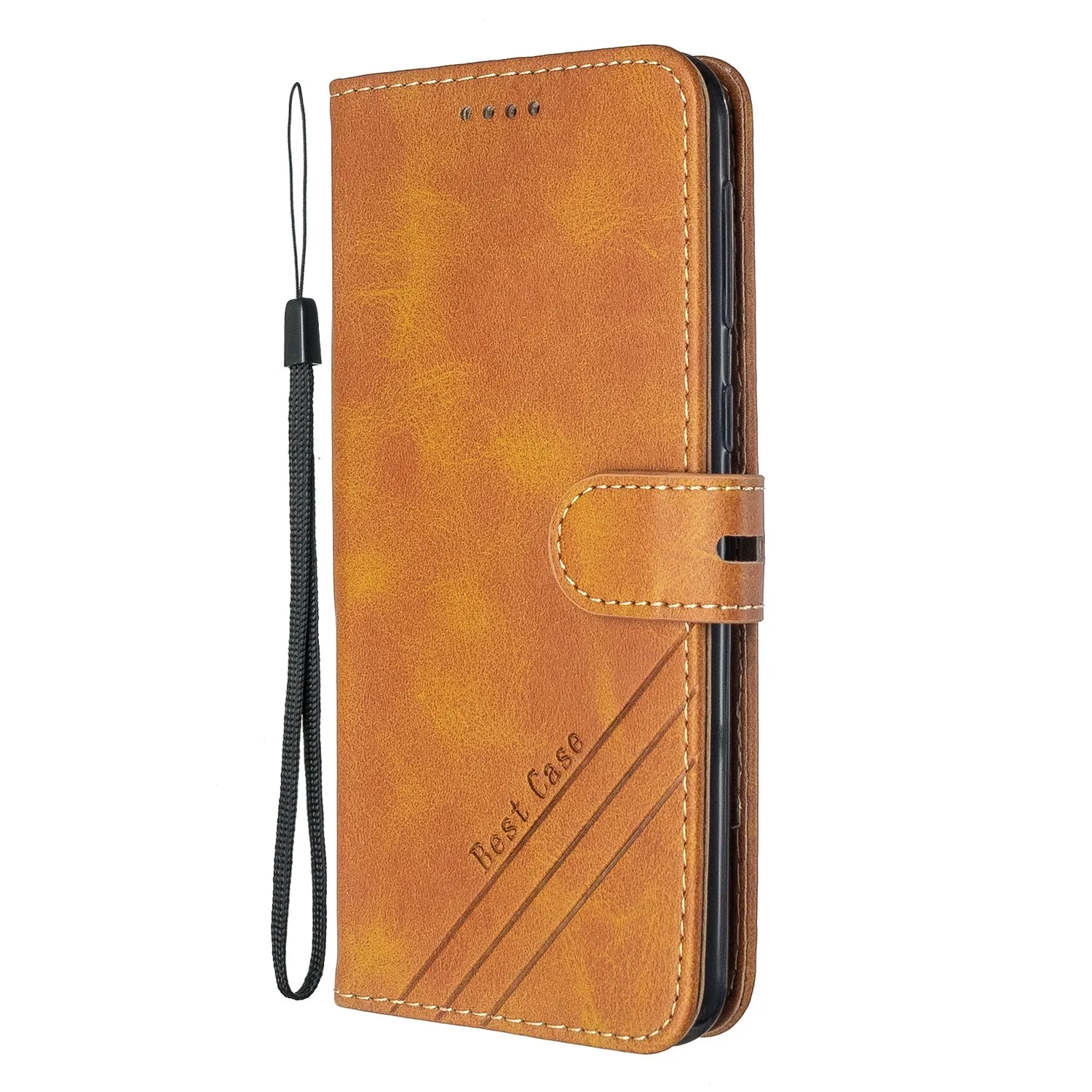 For Samsung A51/A71/M30S Case Soft Leather Cover with Denim Texture Precise Cutouts Wallet Design Buckle Closure Smartphone Shell  yellow