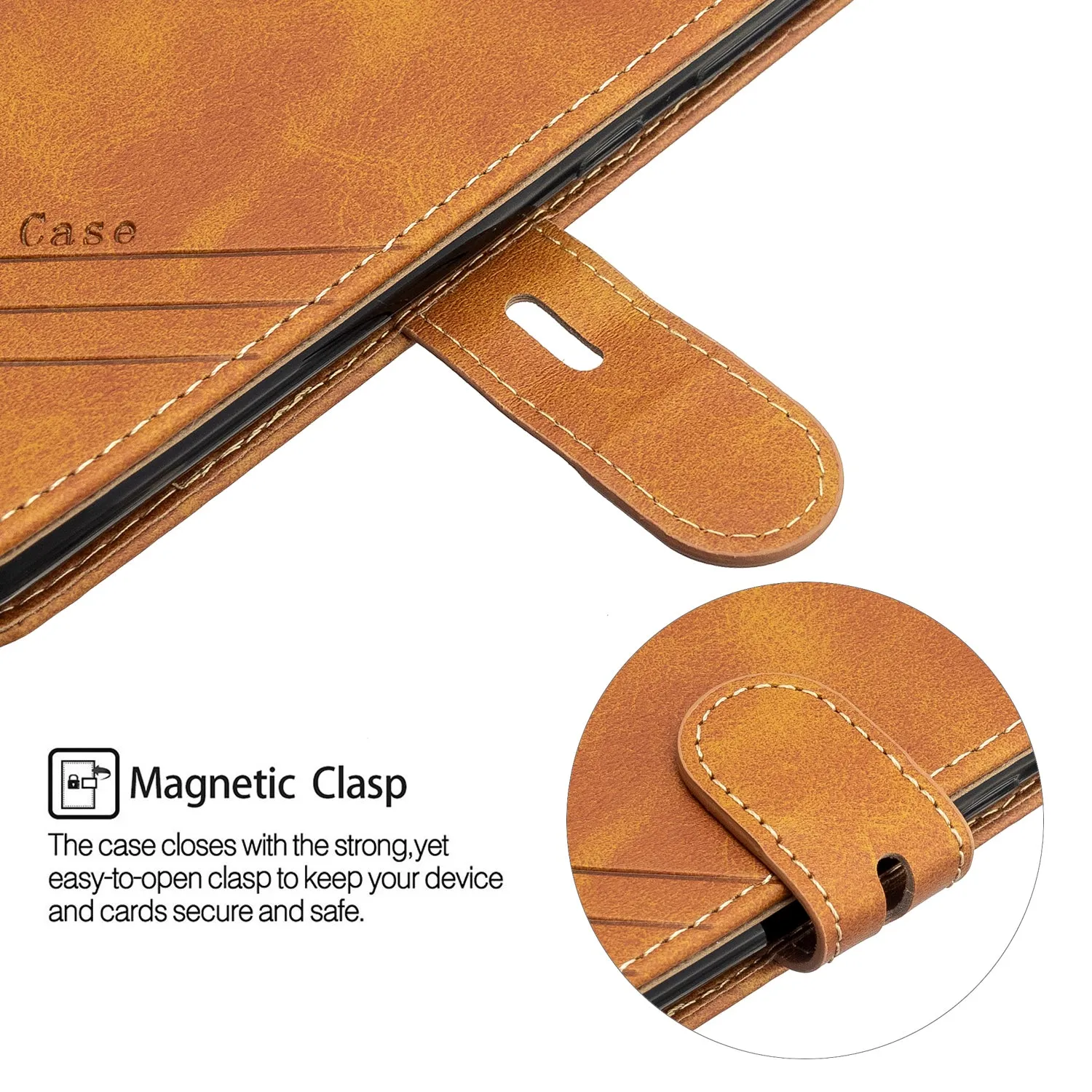 For Samsung A51/A71/M30S Case Soft Leather Cover with Denim Texture Precise Cutouts Wallet Design Buckle Closure Smartphone Shell  yellow