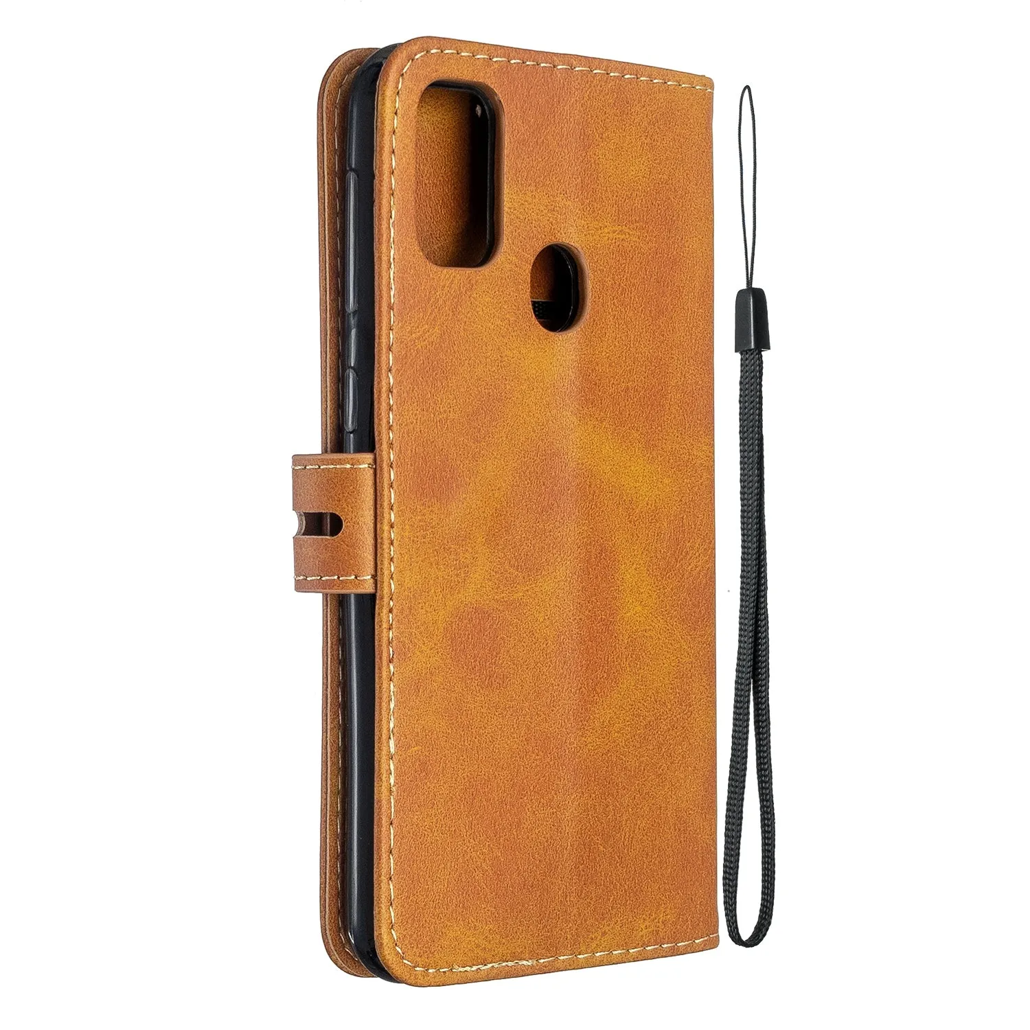 For Samsung A51/A71/M30S Case Soft Leather Cover with Denim Texture Precise Cutouts Wallet Design Buckle Closure Smartphone Shell  yellow