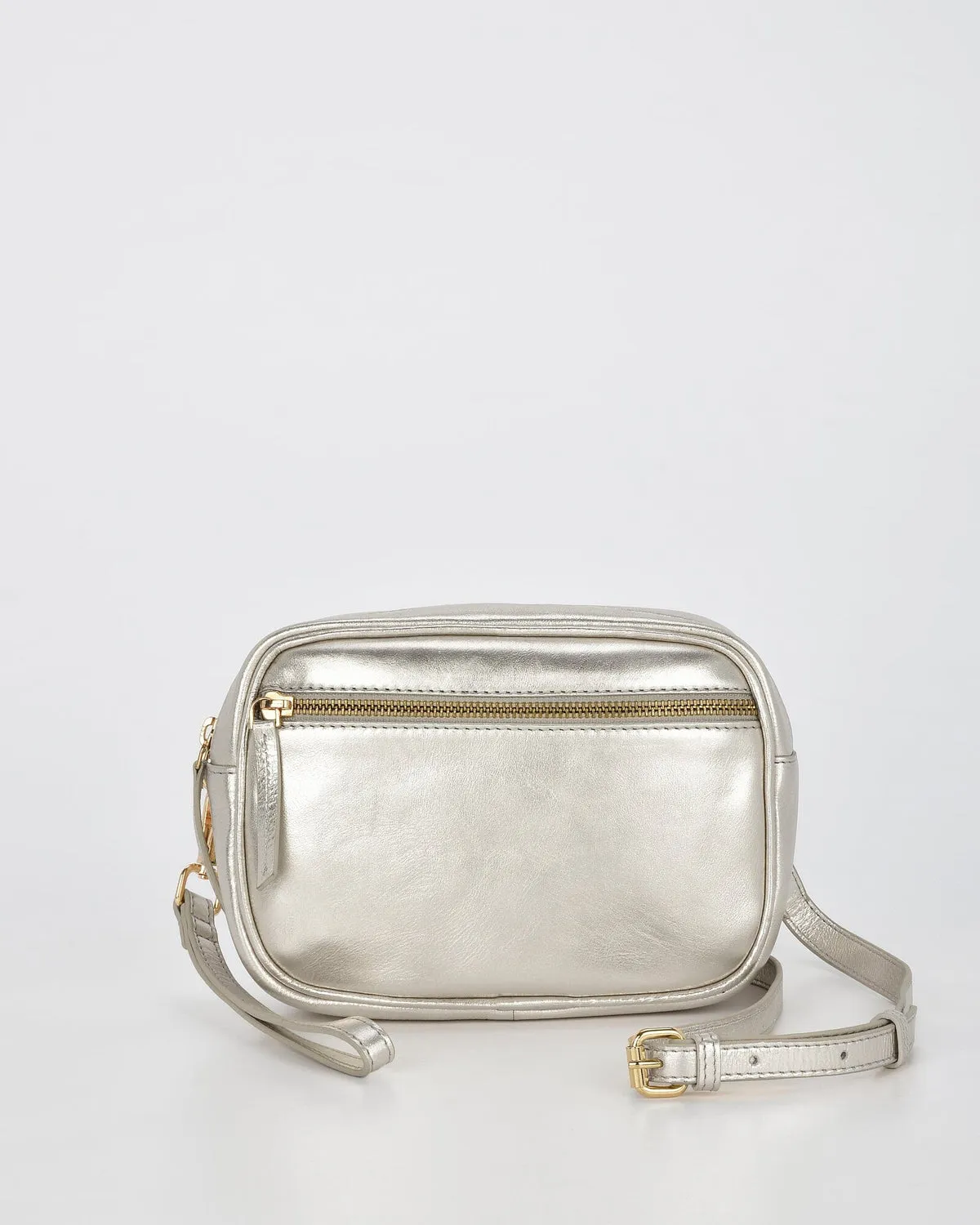 GABEE: AURORA METALLIC X/BODY BAG - CHAMPAGNE