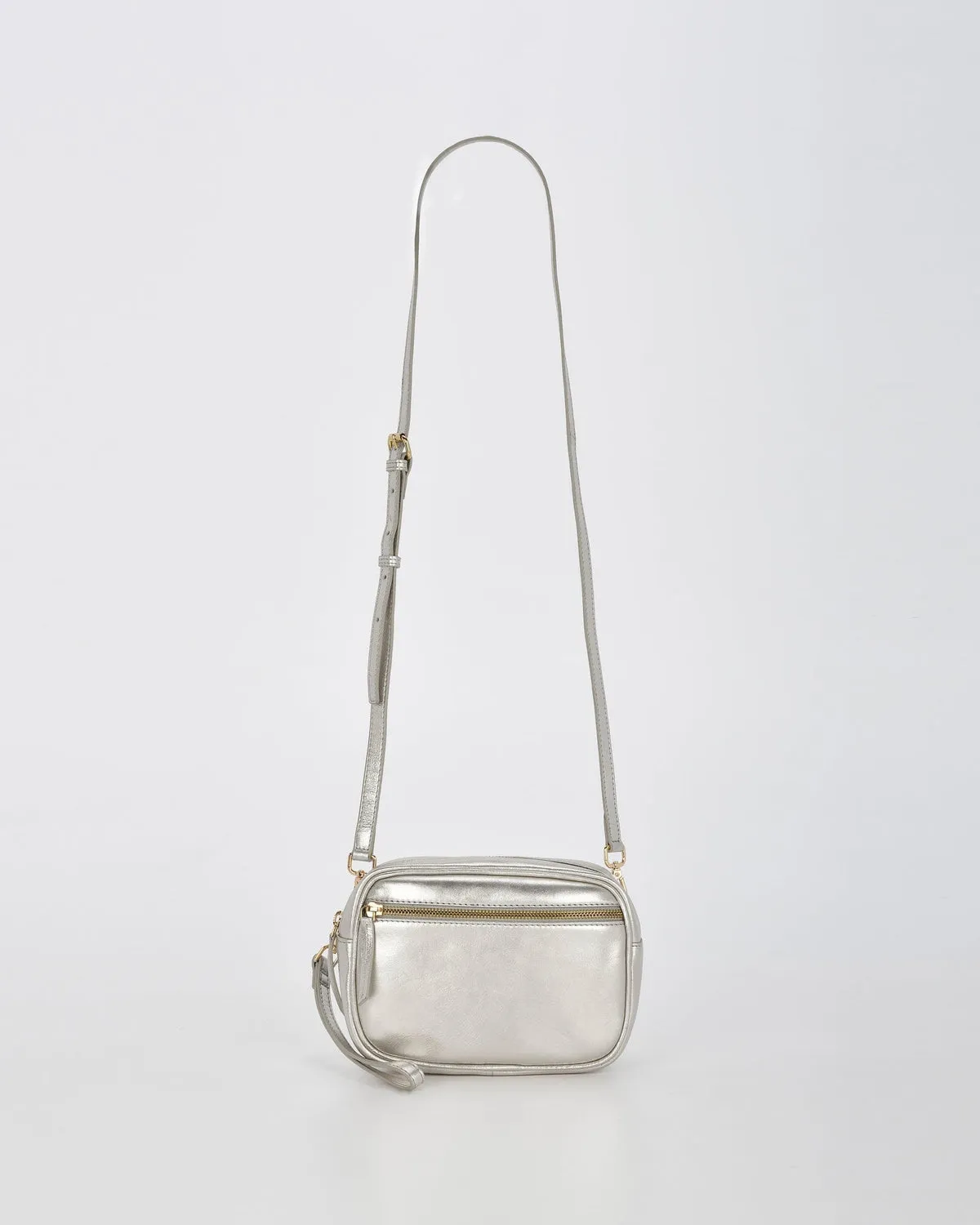 GABEE: AURORA METALLIC X/BODY BAG - CHAMPAGNE