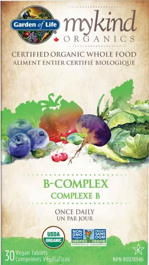 Garden of Life Mykind Organics B-Complex 30 Vegan Tablets