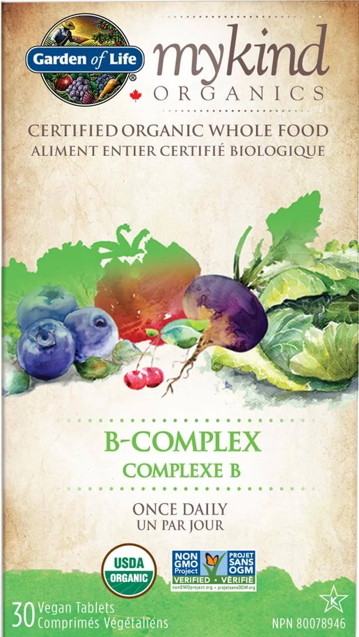 Garden of Life Mykind Organics B-Complex 30 Vegan Tablets