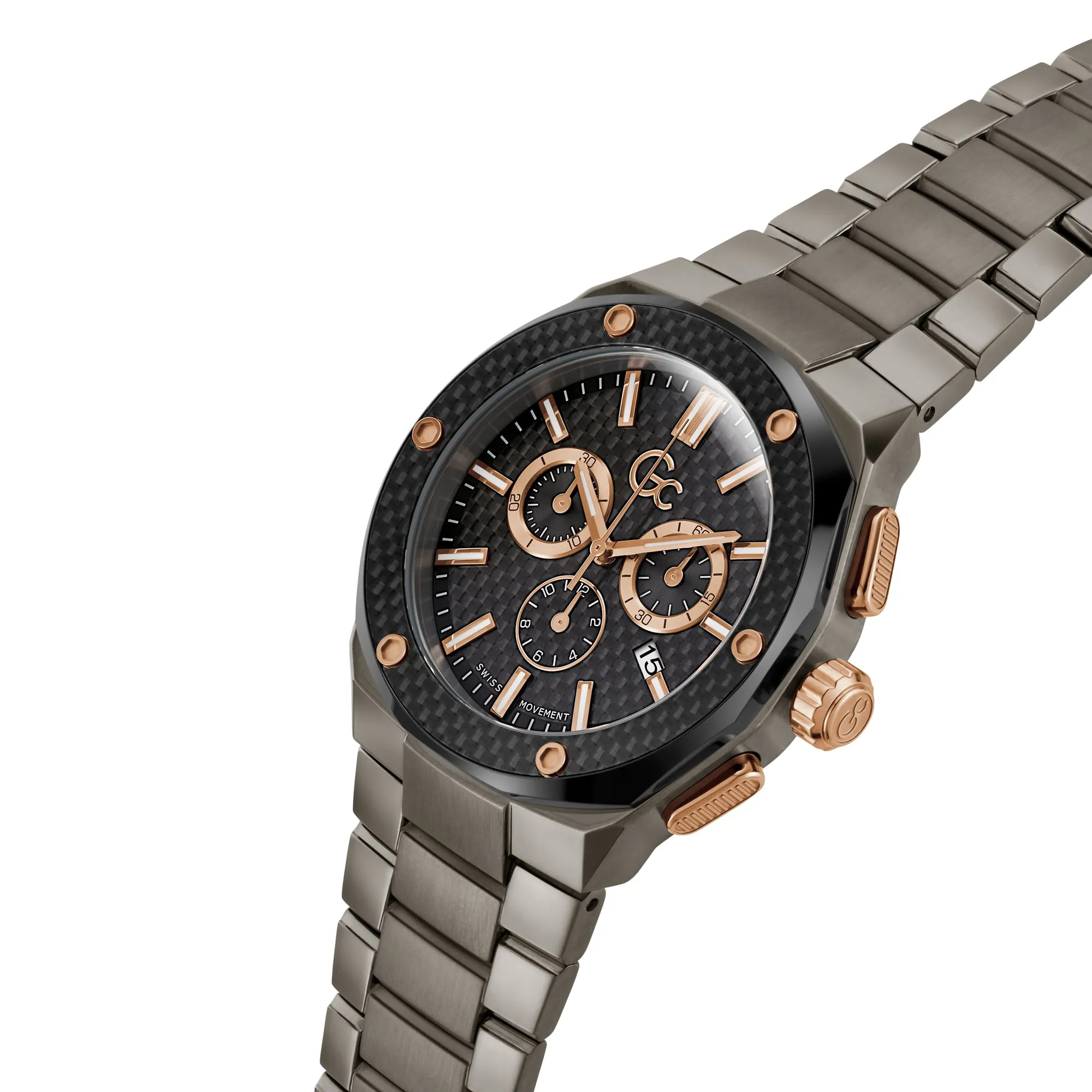 GC Men's Watch Gun-Metal Tone Case Quartz