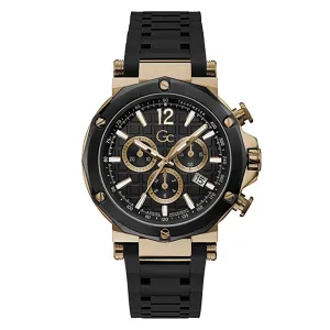 Gc Men's Watch Rose Gold & Gun-Metal Case Quartz