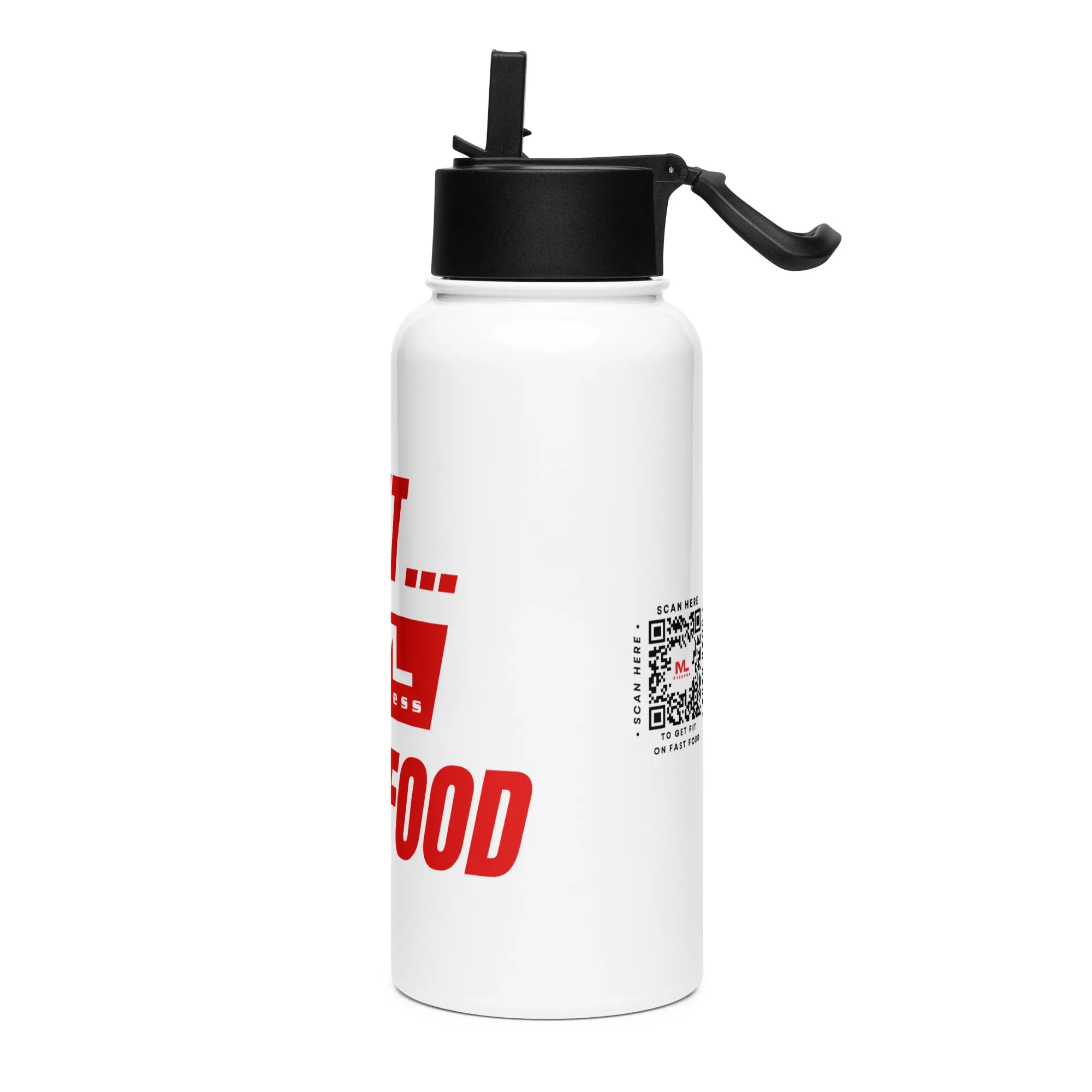 GFOFF Stainless steel water bottle with a straw lid