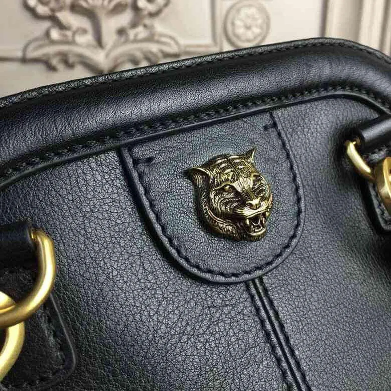gg RE(BELLE) Medium Top Handle Bag Black For Women 10.7in/27cm gg