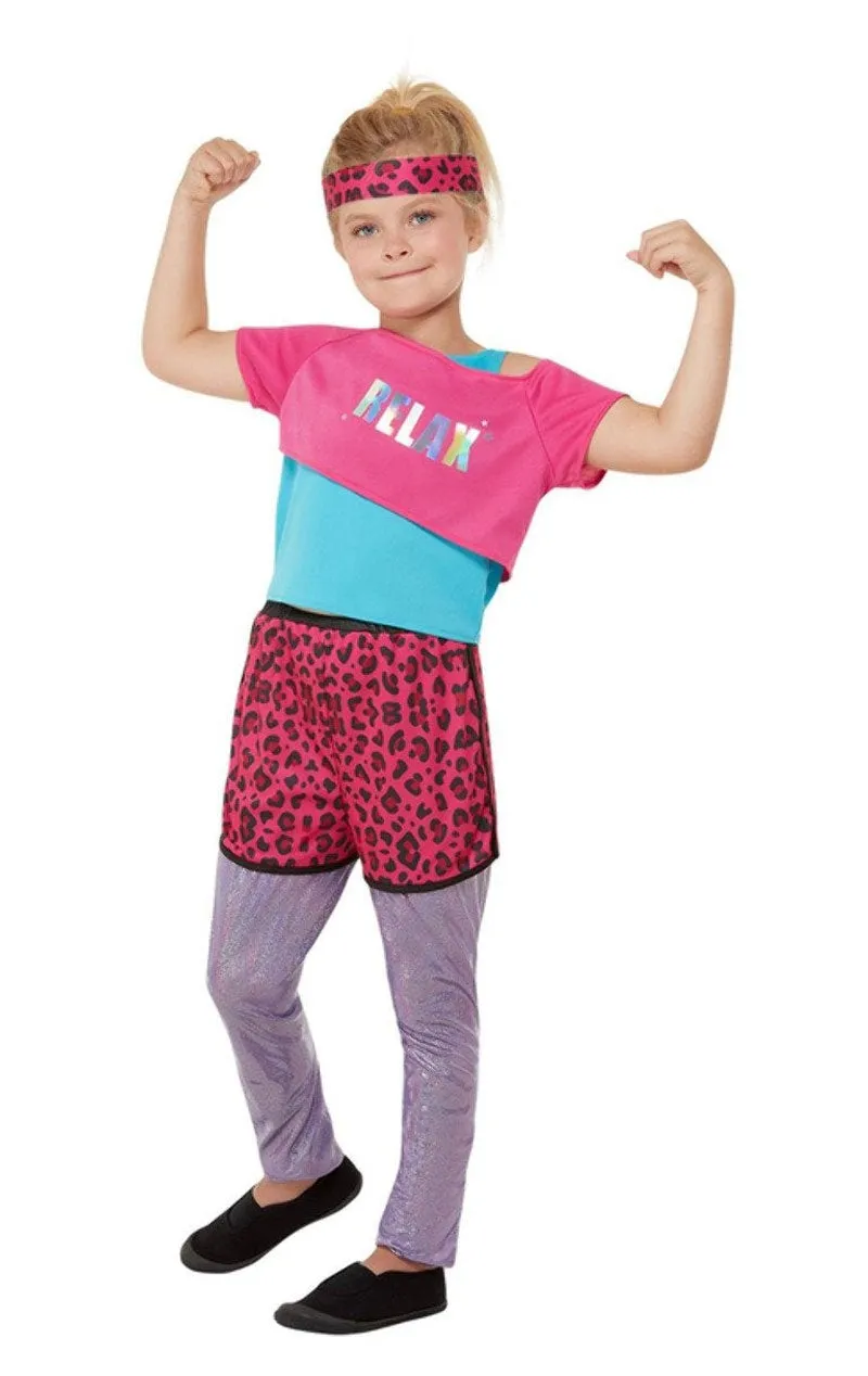 Girls 80s Relax Costume