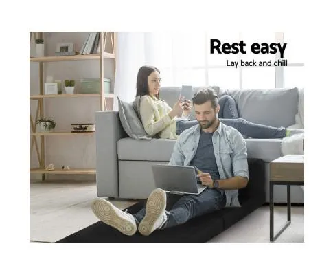 Giselle Bedding Folding Foam Mattress Portable Single Sofa Bed Mat Air Mesh Fabric Black