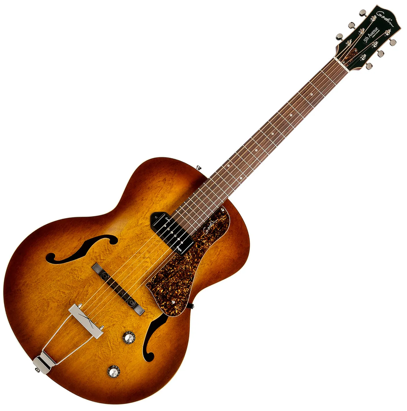 Godin 031986 5th Avenue Kingpin P90 Cognac Burst Hollow Body Acoustic Guitar Made In Canada
