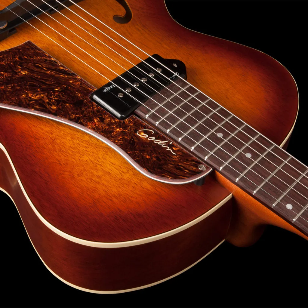 Godin 5th Avenue Kingpin P90 in Cognac Burst 031986