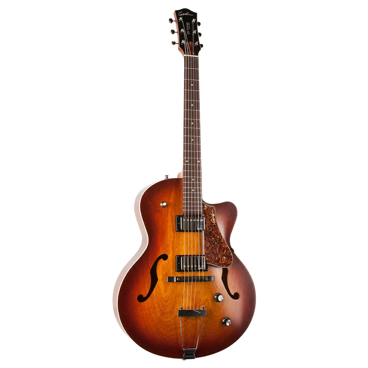 Godin 5th Avenue Semi-Acoustic Guitar ~ Cognac Burst Kingpin II HB