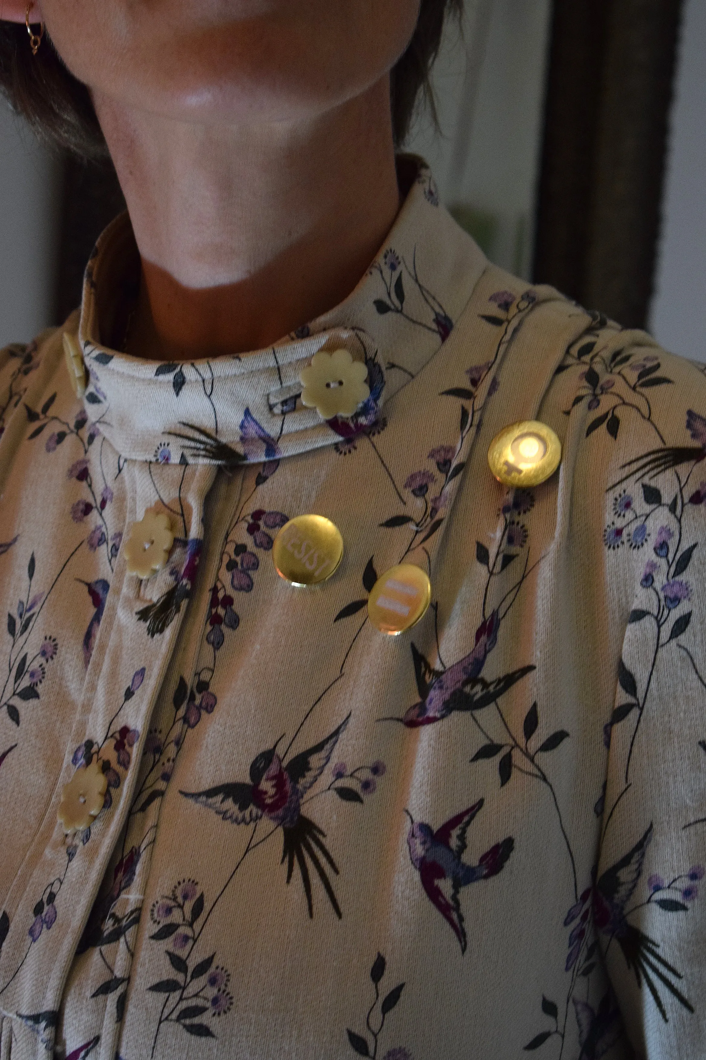Golden Protest Buttons
