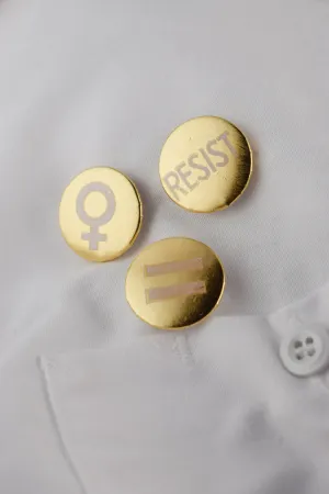 Golden Protest Buttons