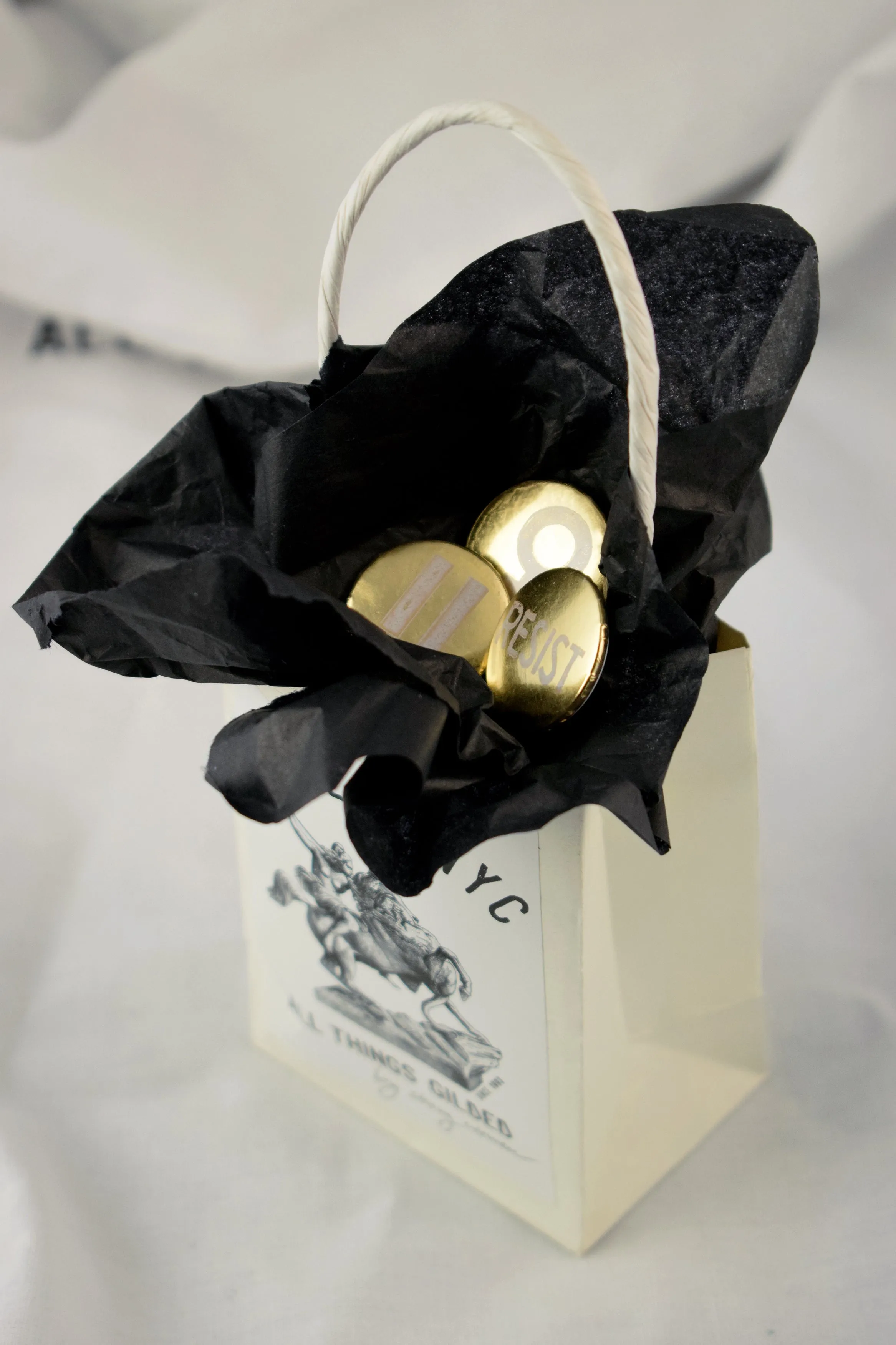 Golden Protest Buttons