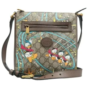 GUCCI Donald Duck Disney x Gucci Brown GG Supreme Canvas Shoulder Bag