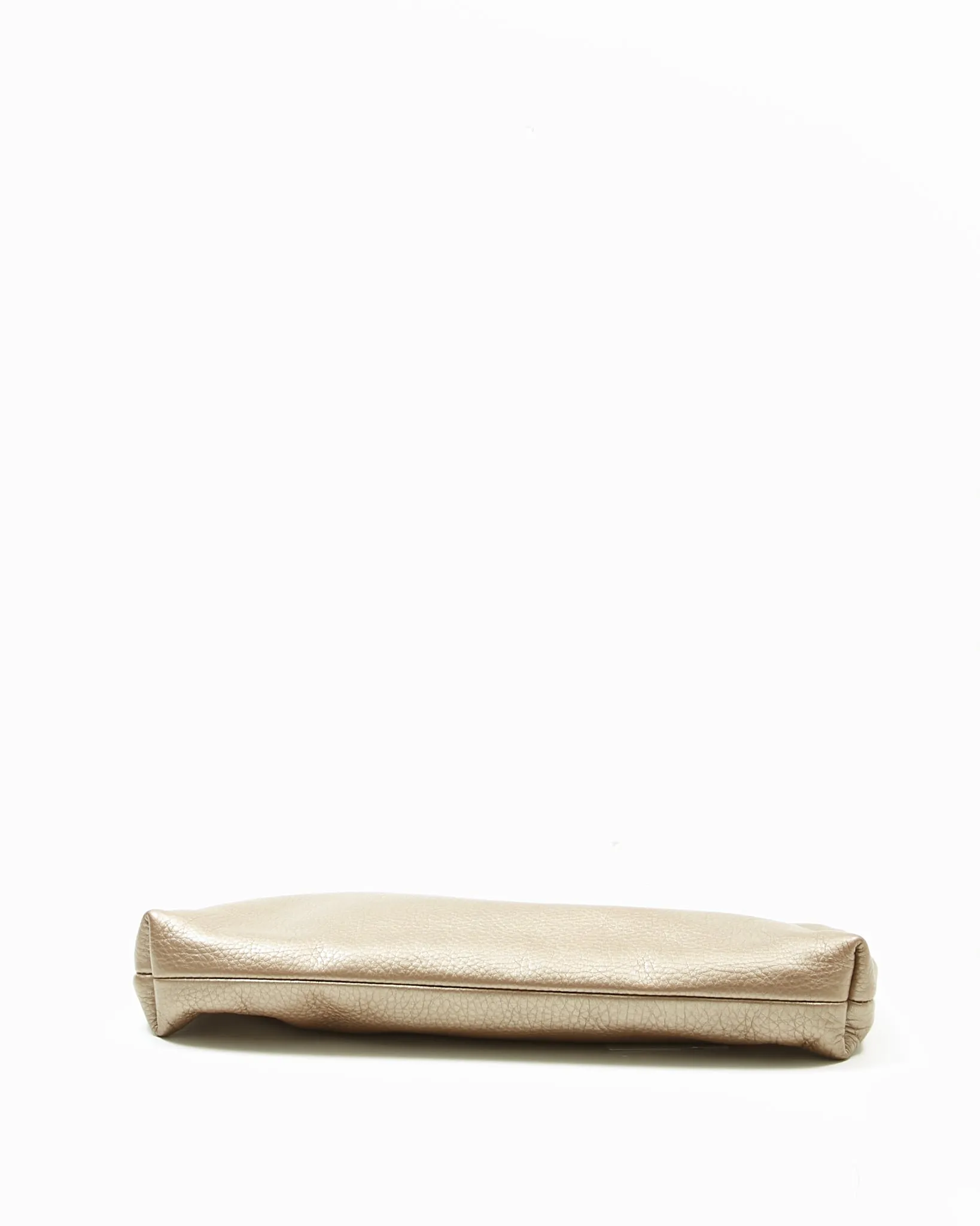 Gucci Gold Metallic Pebbled Leather Sienna Tassel Clutch Pouch