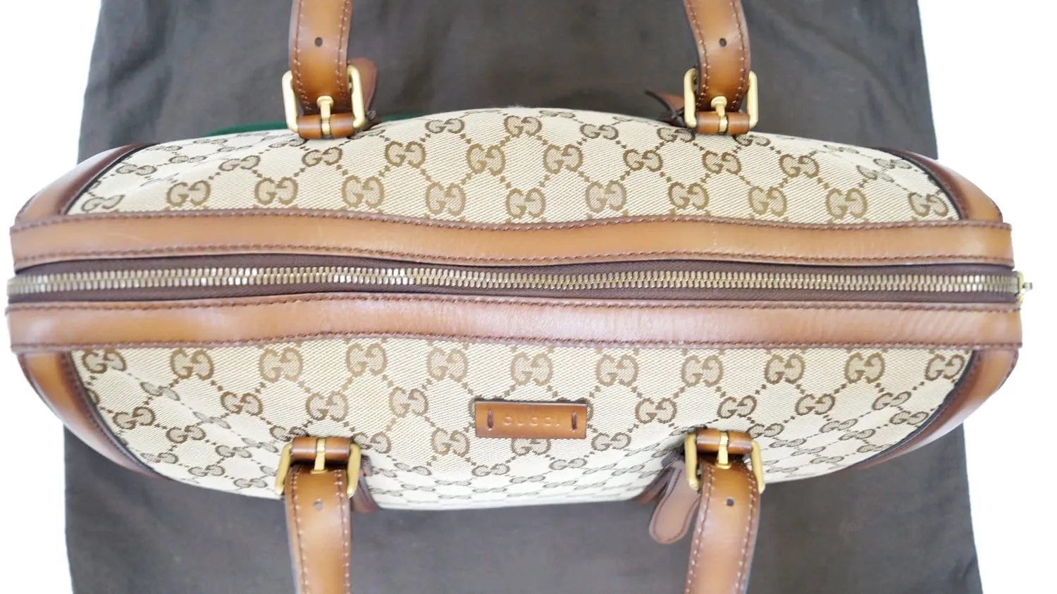 GUCCI Lady Web Original GG Canvas Boston Bag 381044