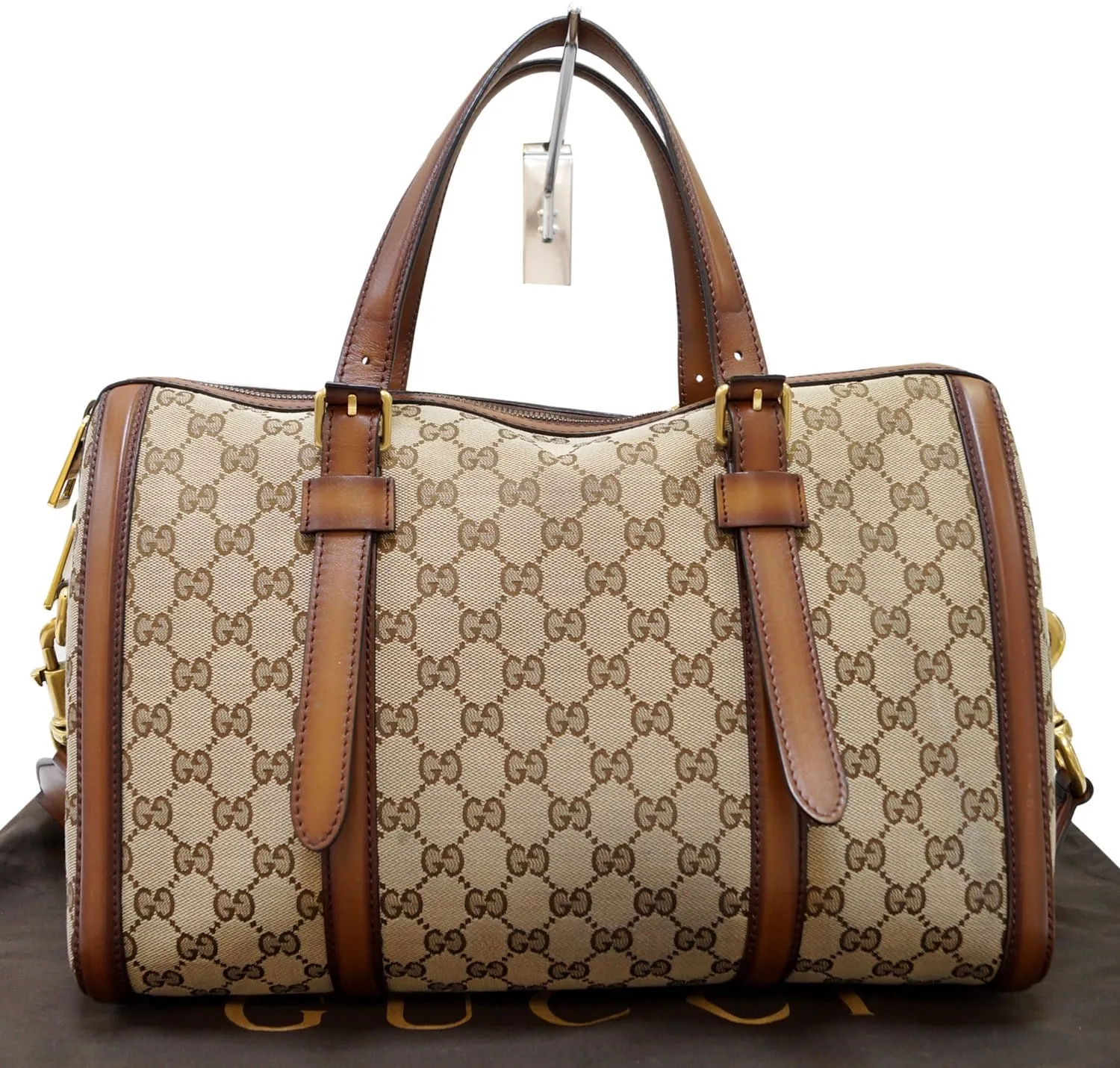 GUCCI Lady Web Original GG Canvas Boston Bag 381044