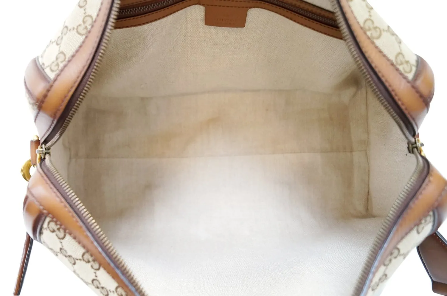 GUCCI Lady Web Original GG Canvas Boston Bag 381044
