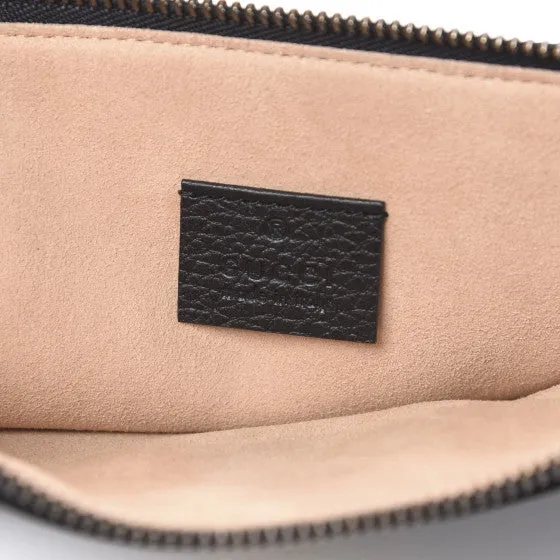 Gucci Pebbled Calfskin Butterfly Zip Clutch in Black