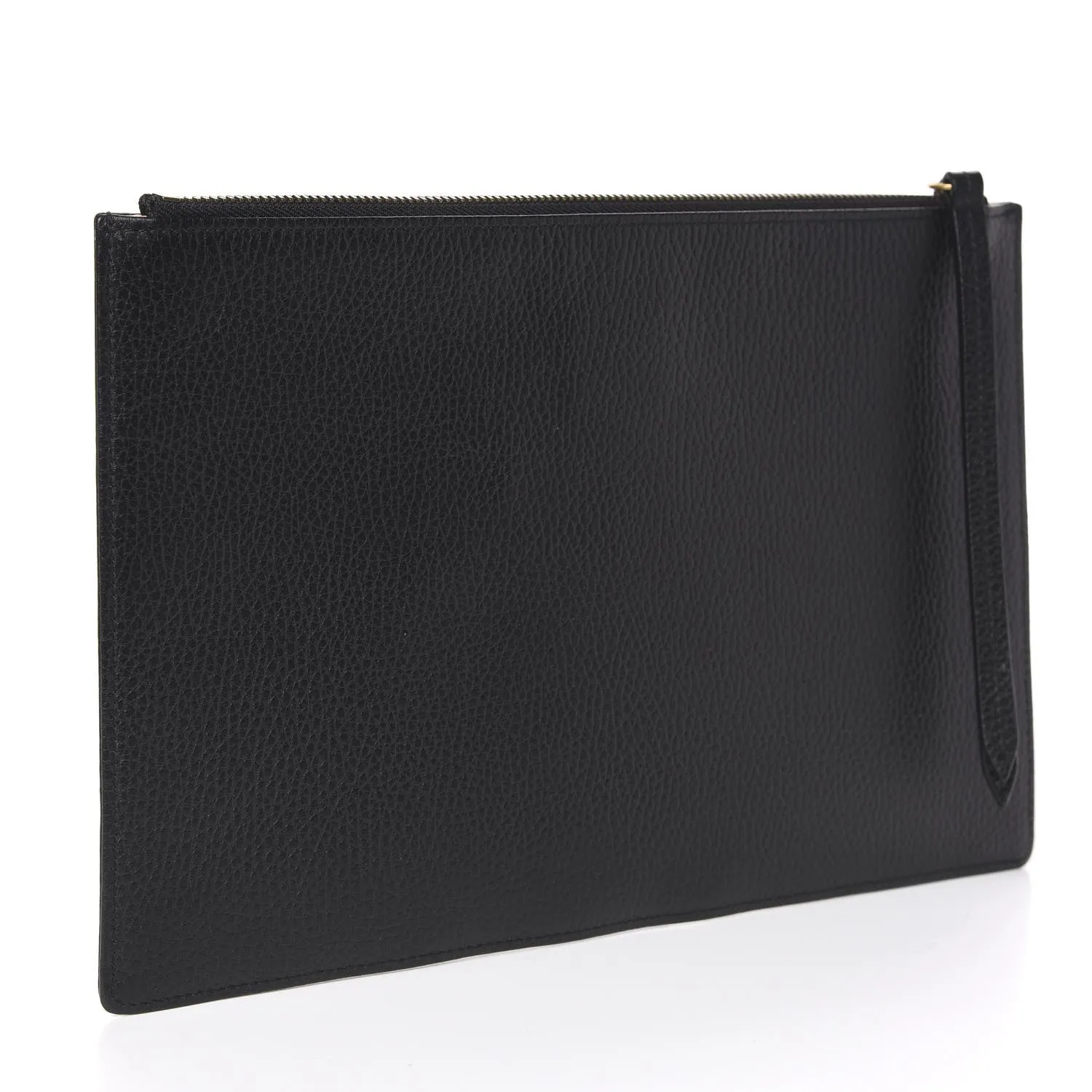 Gucci Pebbled Calfskin Butterfly Zip Clutch in Black